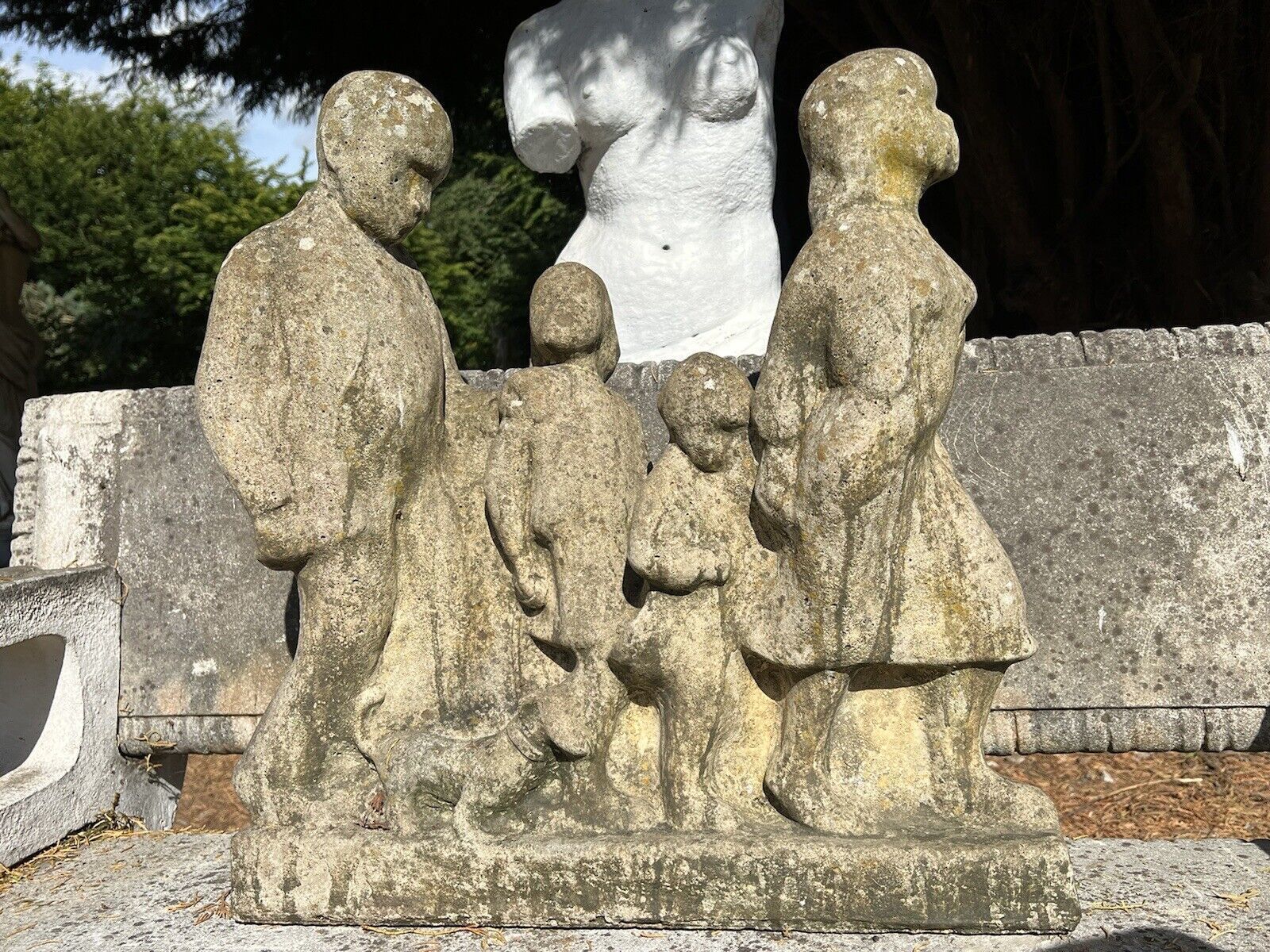 Modernistic Henri Moore Style 'Family Walk' Garden Sculpture photo for sale