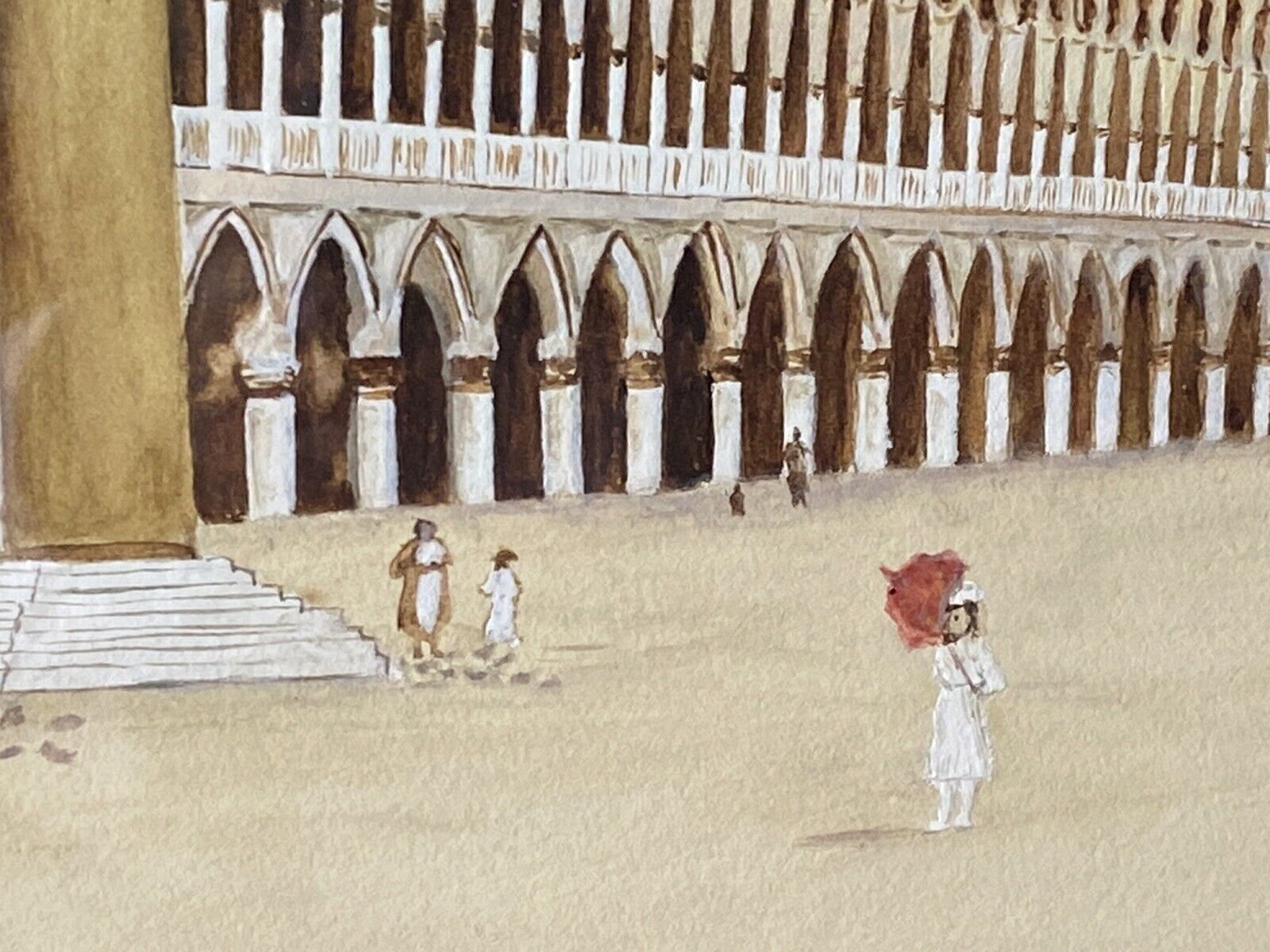photo furniture Historic Architectural Study Doges Palace Venice Watercolour Painting Signed