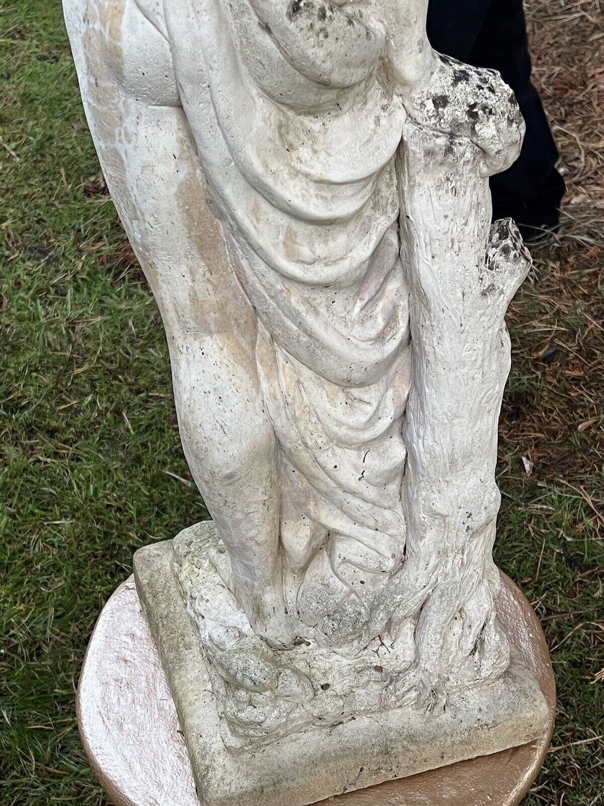 photo for sale Roman Male Senator Augustas Holding Scripture Set Upon Plinth Garden Showpiece
