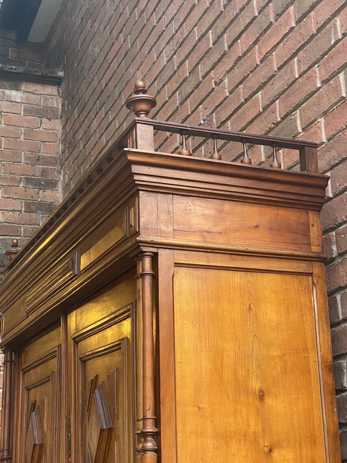 Furniture Antique German Bieder Meyer Style Monumental Satinwood Carved Bookcase photo