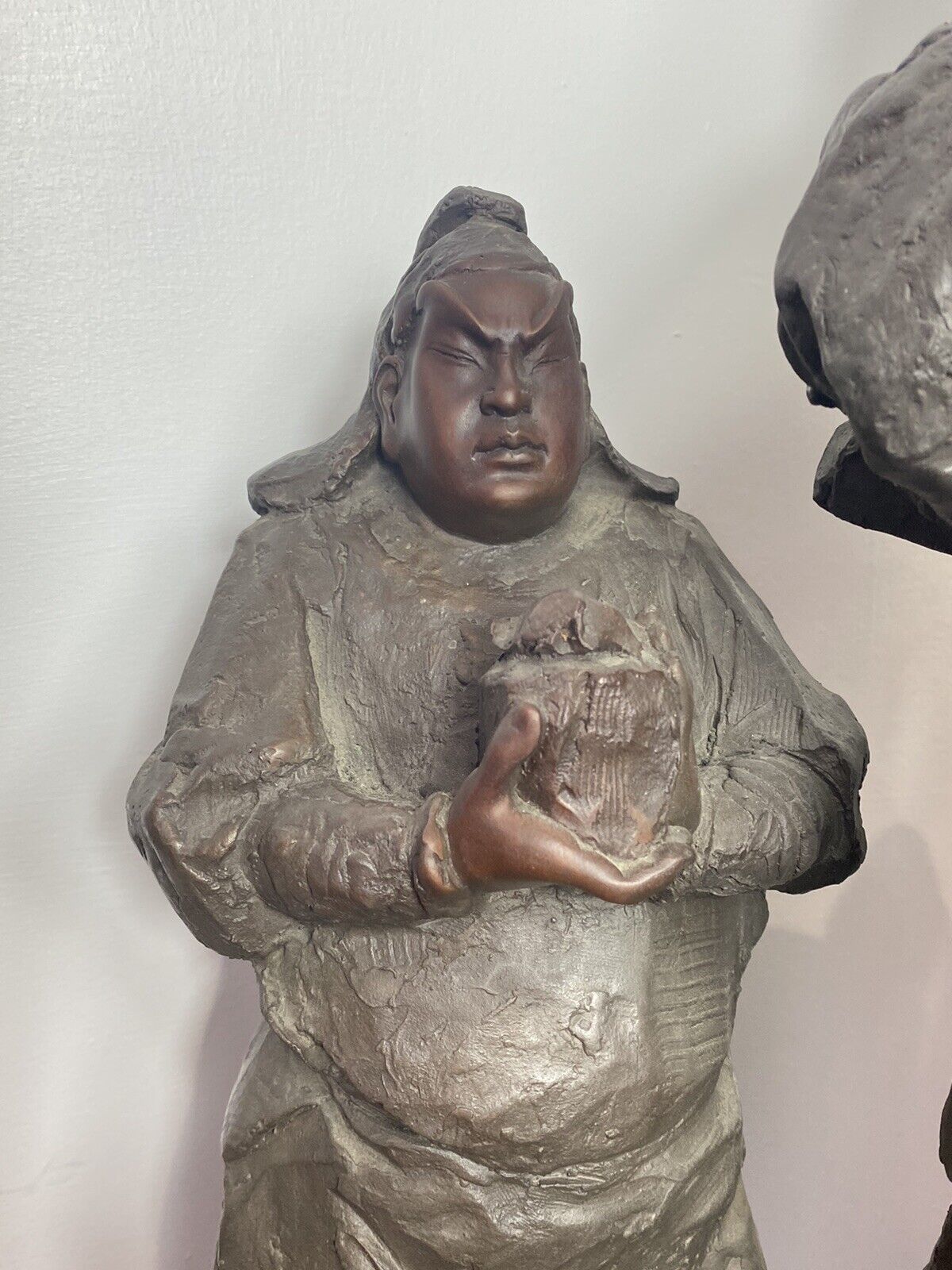 Fine Large Museum Quality Sculptural Bronze Statue Of Three Tibetan Warriors photo vintage