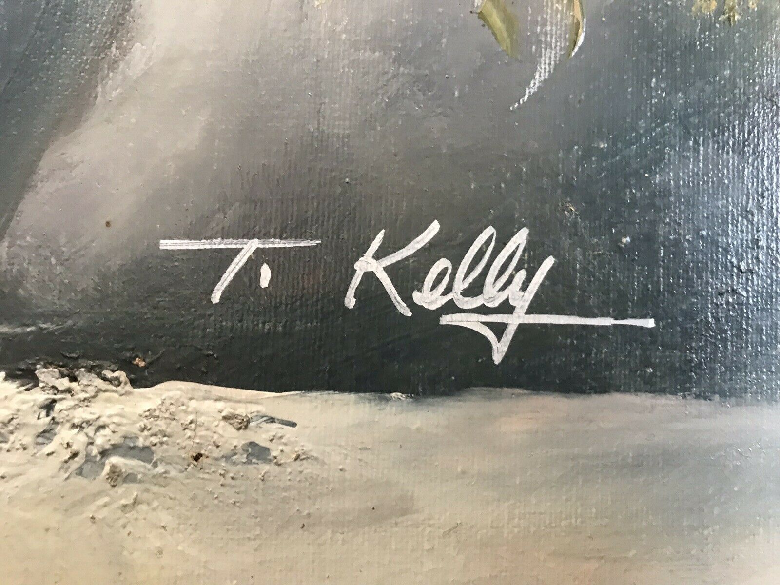 photo for sale Original Oil Painting Still Life Vase Of Flowers Signed By Artist T Kelly