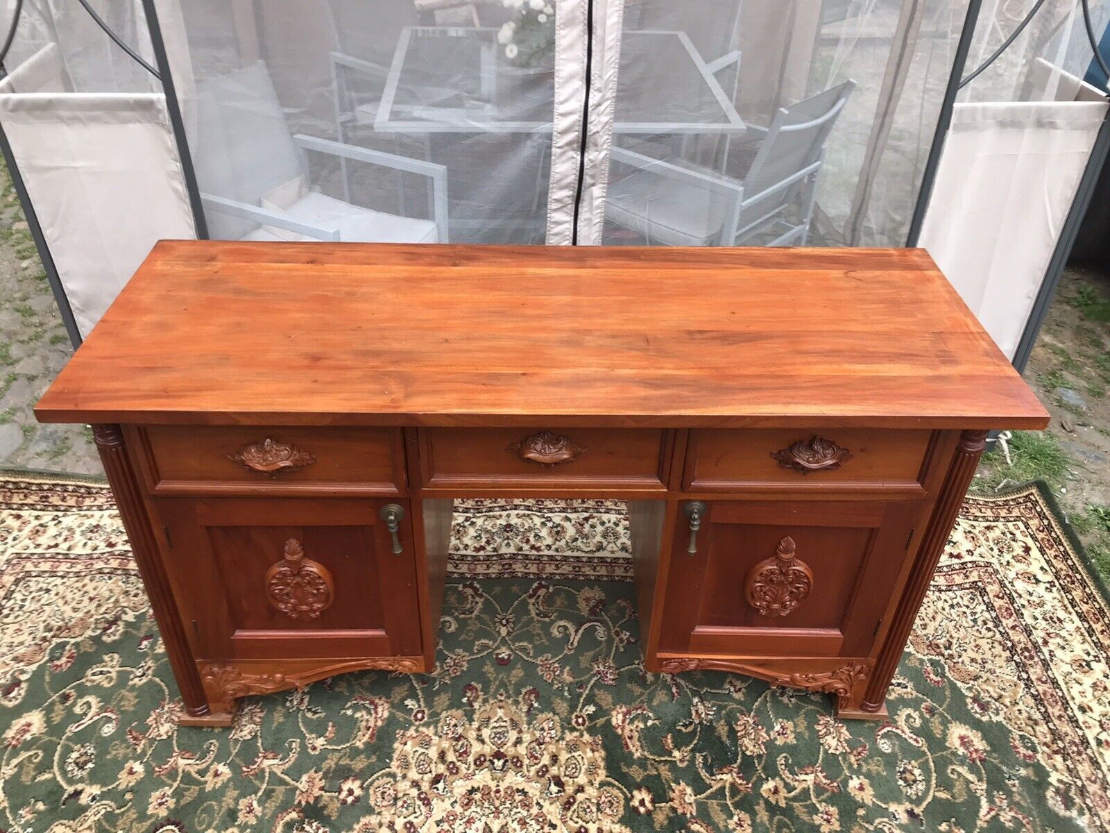 Famous Admiral Lord Nelson Style Admirality Office Desk In Solid Teak photo buy