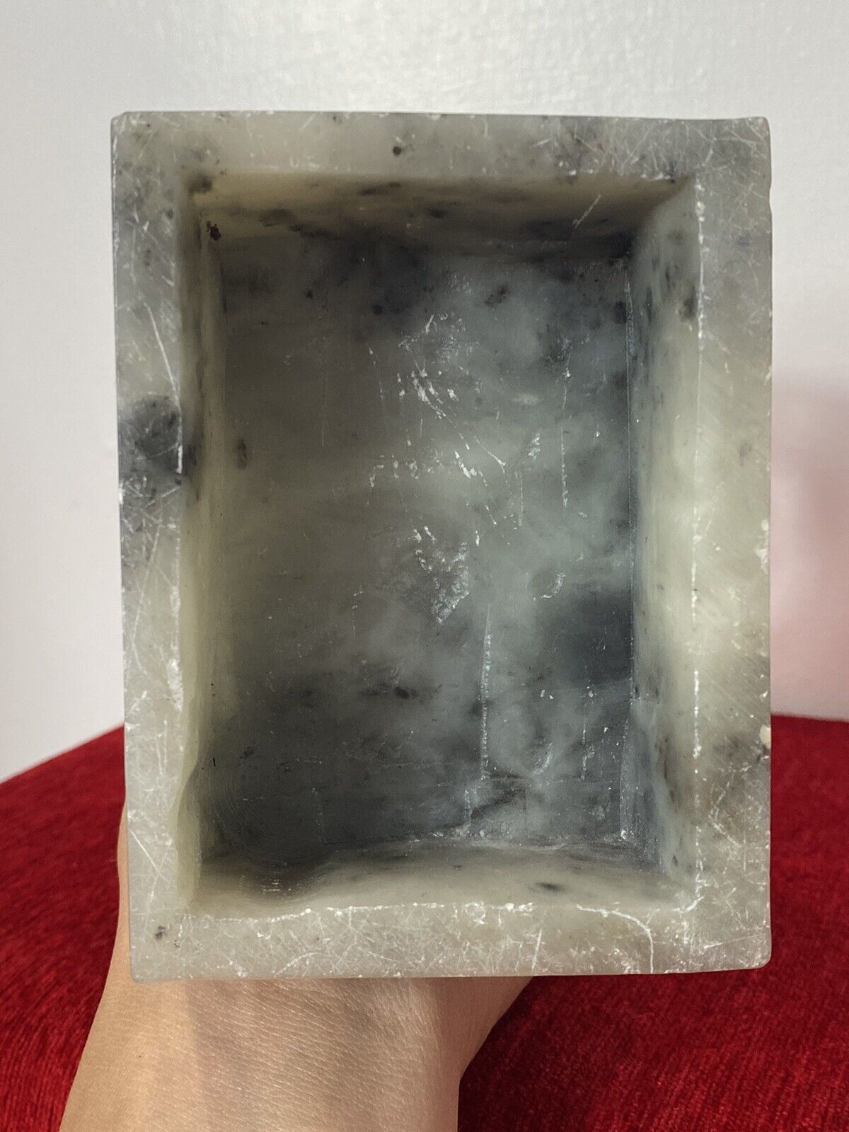 450.0 19th Century Jade Figurine Of Chinese Qing Female With Queue Hairstyle On Plinth photo