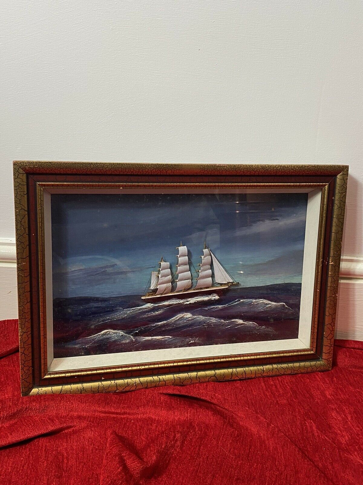 Nautical Diorama Model Artwork Of Historic British Tea Clipper Ship ‘Cutty Sark photo vintage