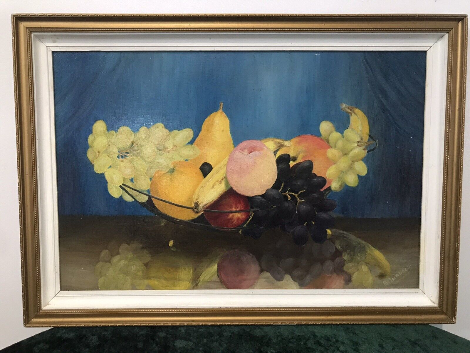 Stunning Fruit Bowl Still Life Oil Painting Known Scottish Artist Hugh Murdoch