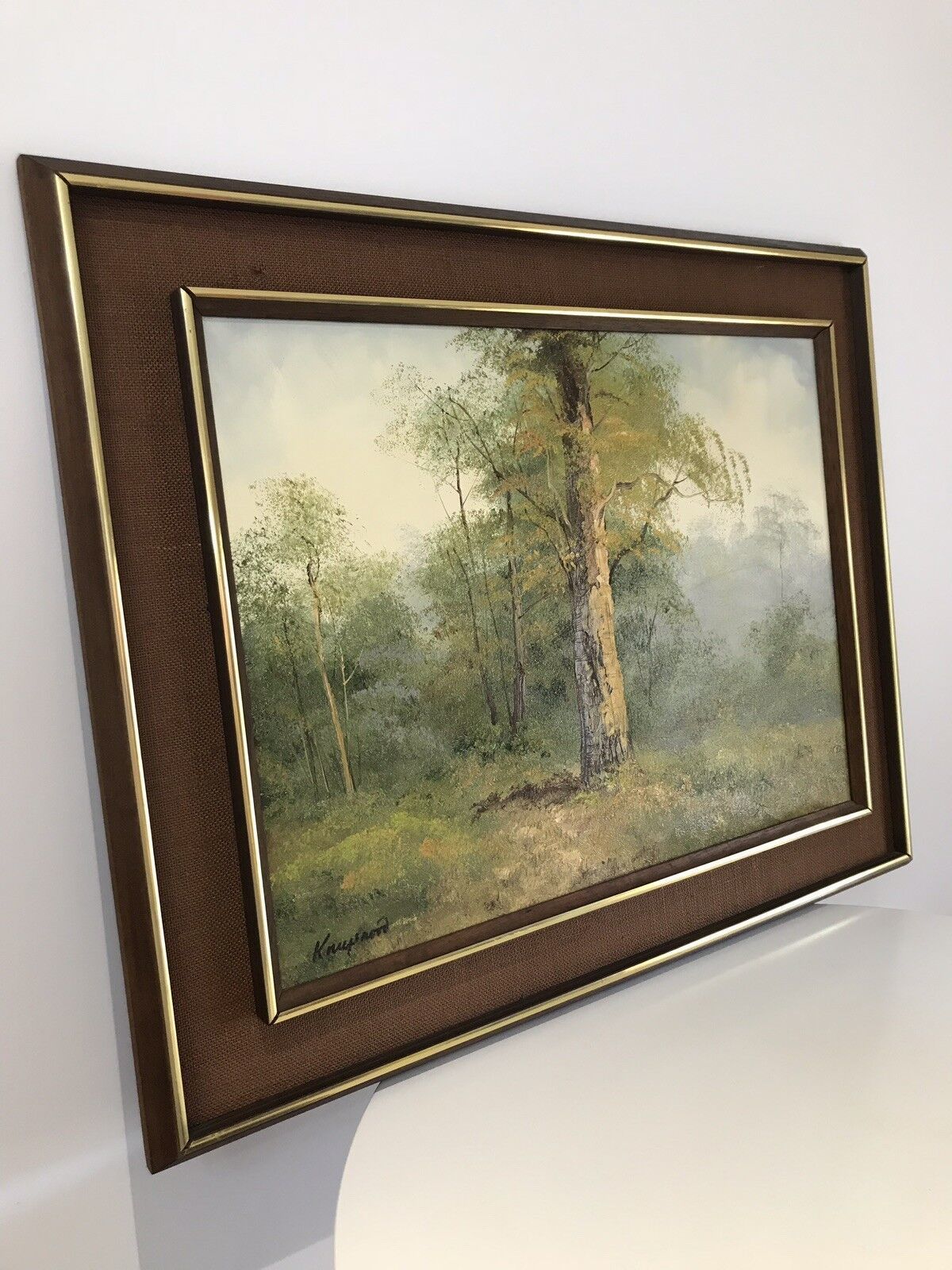 Dutch Woodland Scene Landscape Signed By The Artist Knupsnord photo vinterior