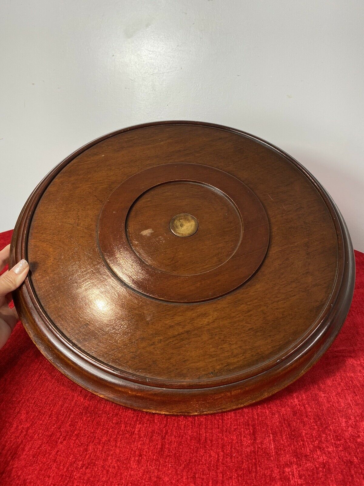 Antique Georgian Circa 1890 Lazy Susan Turntable In Rich Mahogany photo vintage