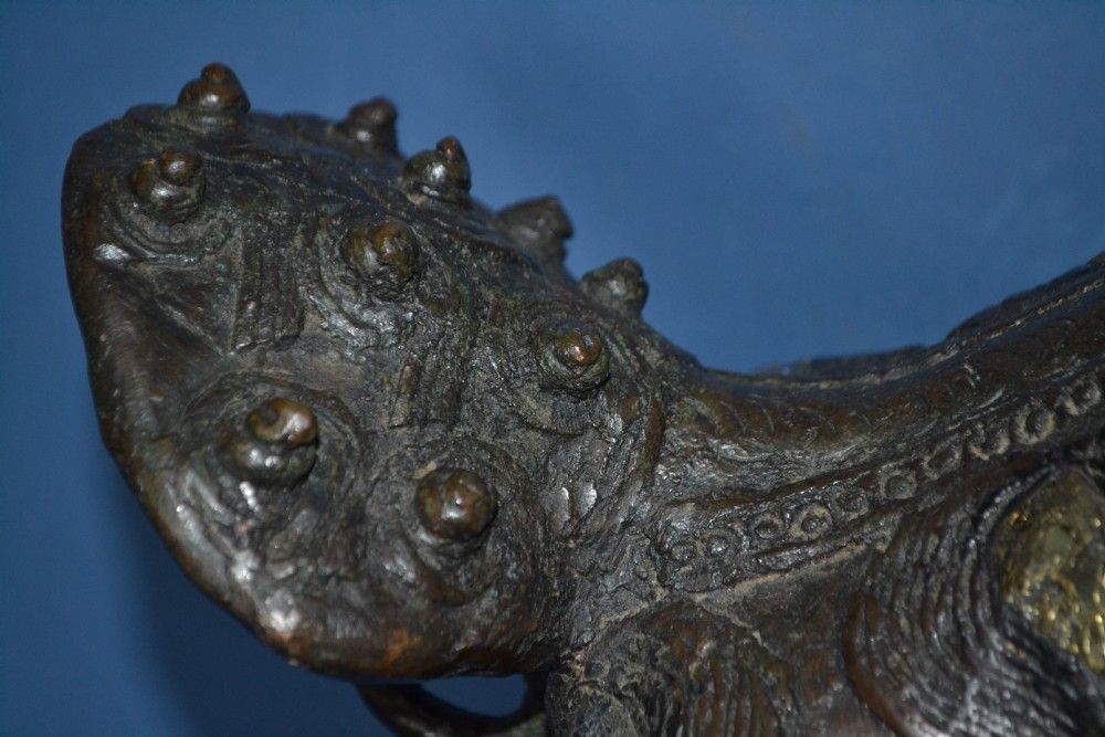 Art Large Early 19th Century Thai/Burmese Bronze And Mirrored Fo Lion, C 1820 photo