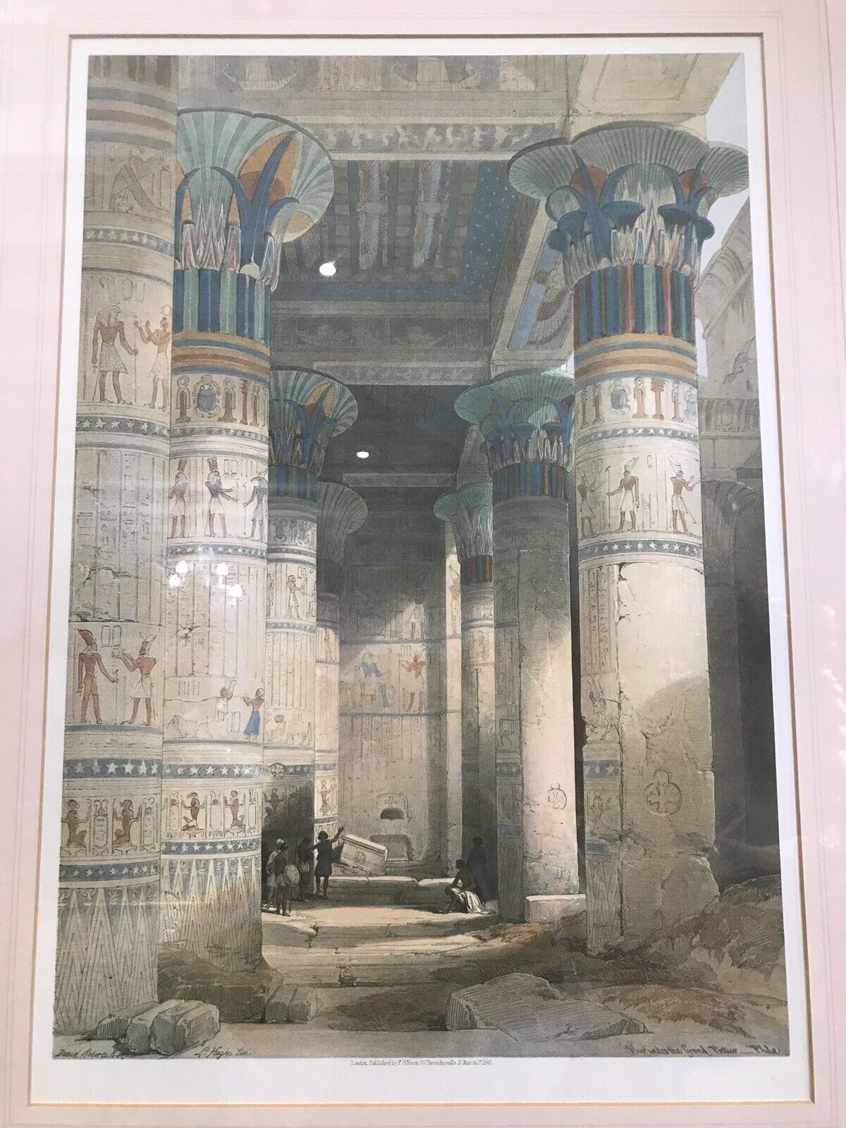 Fine Lithograph ‘View Under The Grand Portico Philae Egypt’ David Roberts R.A photo Art