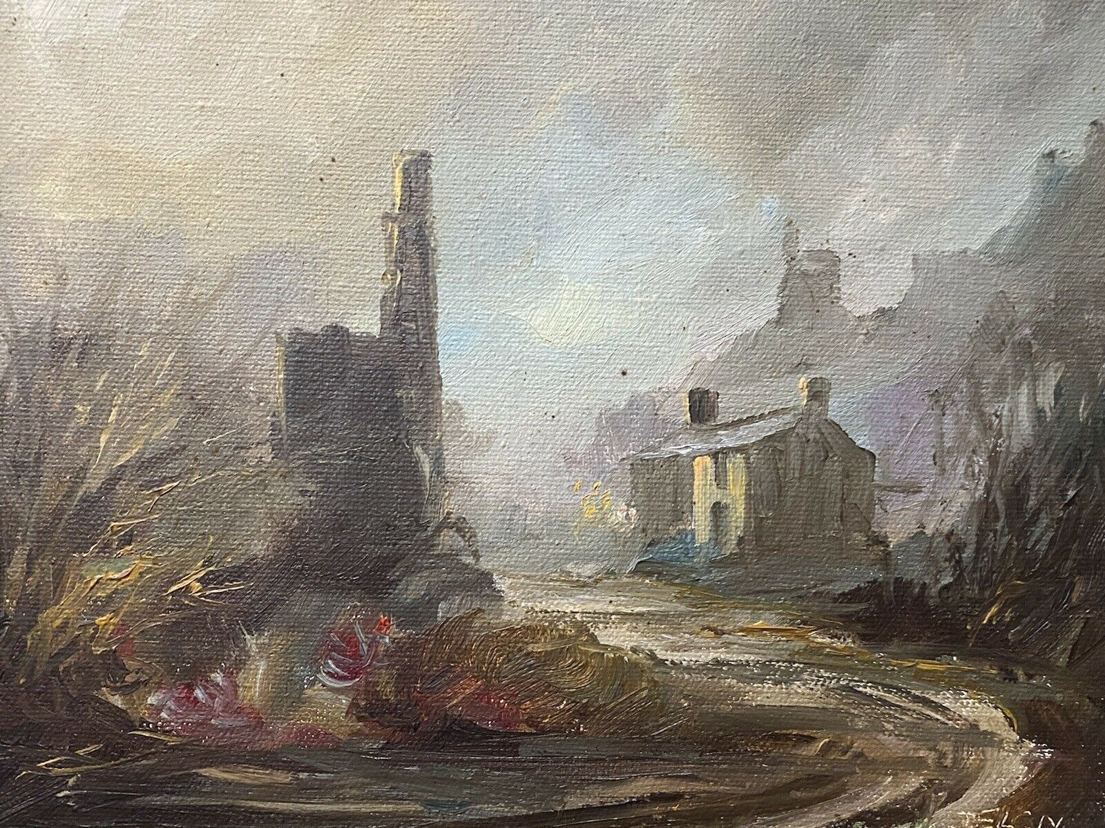 Pair Of Cornish Artist Don Hughes Original Gallon & Town Landscape Oil Paintings photo 435.0