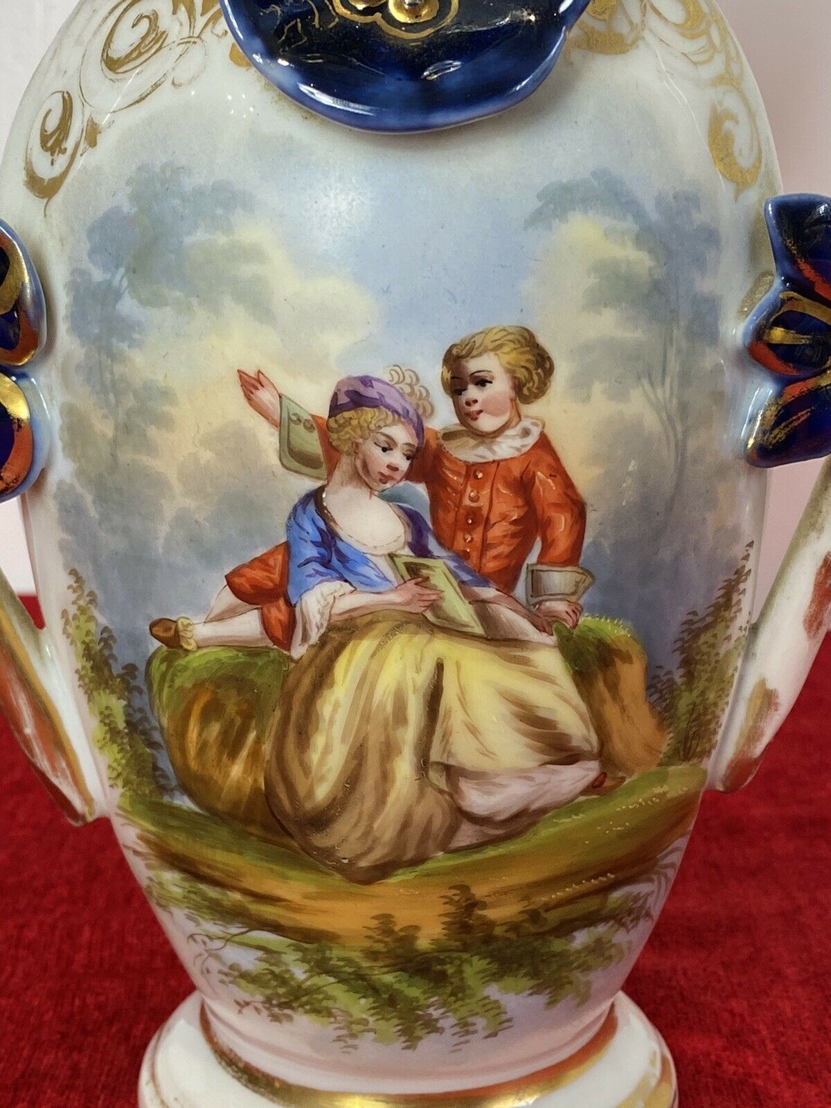 Sèvres Style Romantic Porcelain Vase With Branch Handles And Flora Decorations photo Home Decor