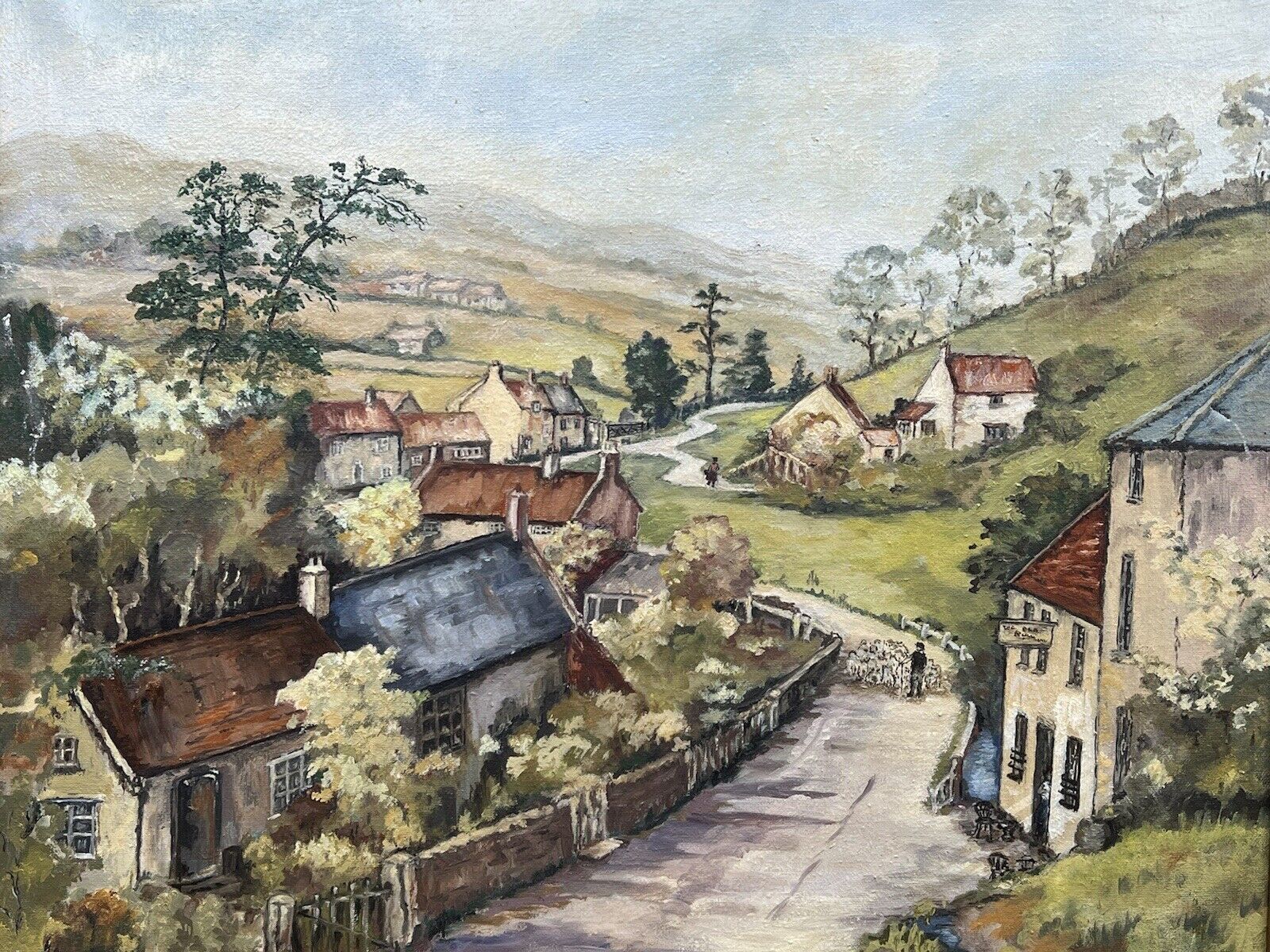 20th Century Gloucestershire Landscape Oil Painting By Artist Irene Baker photo for sale