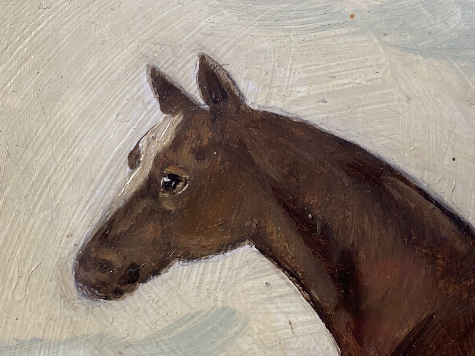 Fine Art Equine Minature Oil On Board By Renowned Artist Henry Percy photo 975.0