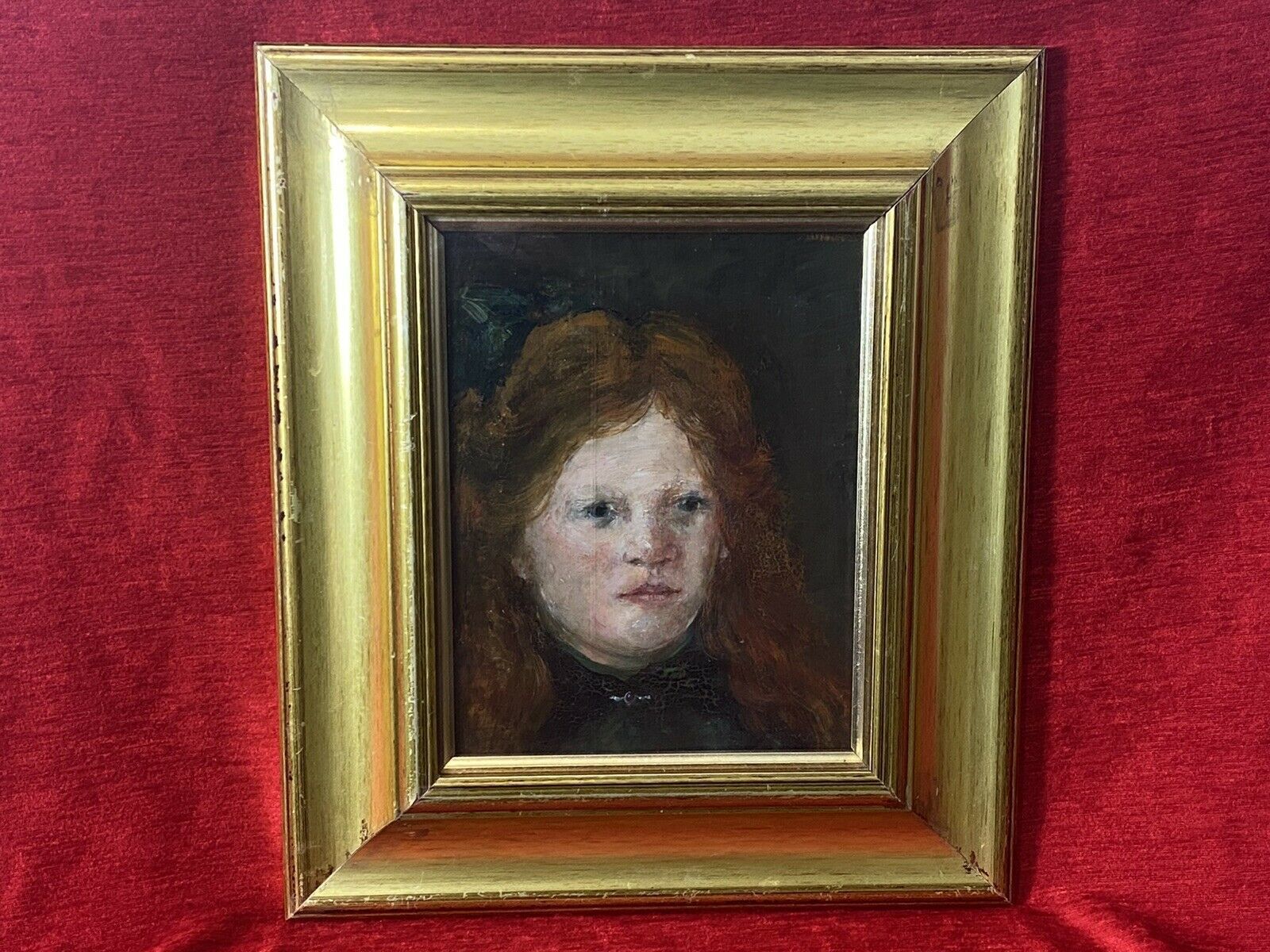 20c Late Regency Girl Titled ‘The Green Ribbon’ Oil Painting On Board Unsigned photo for sale