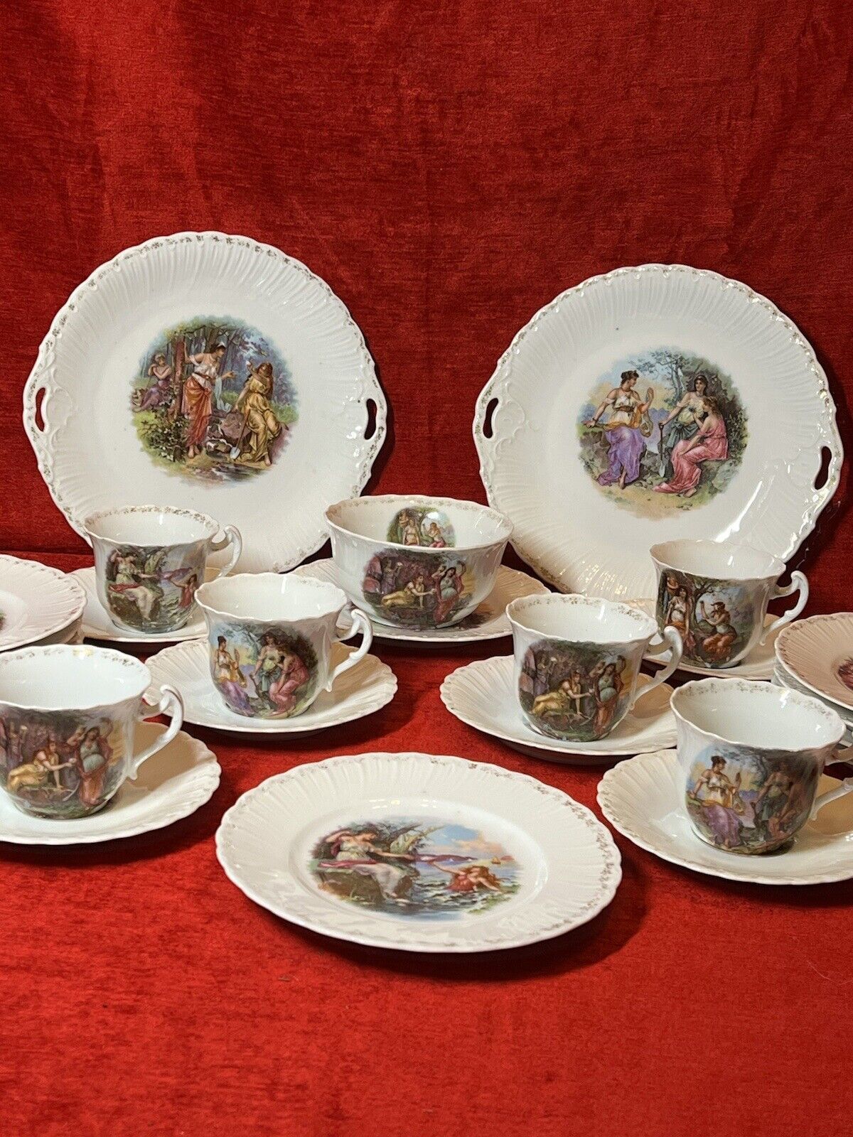Neoclassical Romanic Scenes Afternoon Tea Service Attributed To Angelica Kauffman photo for sale