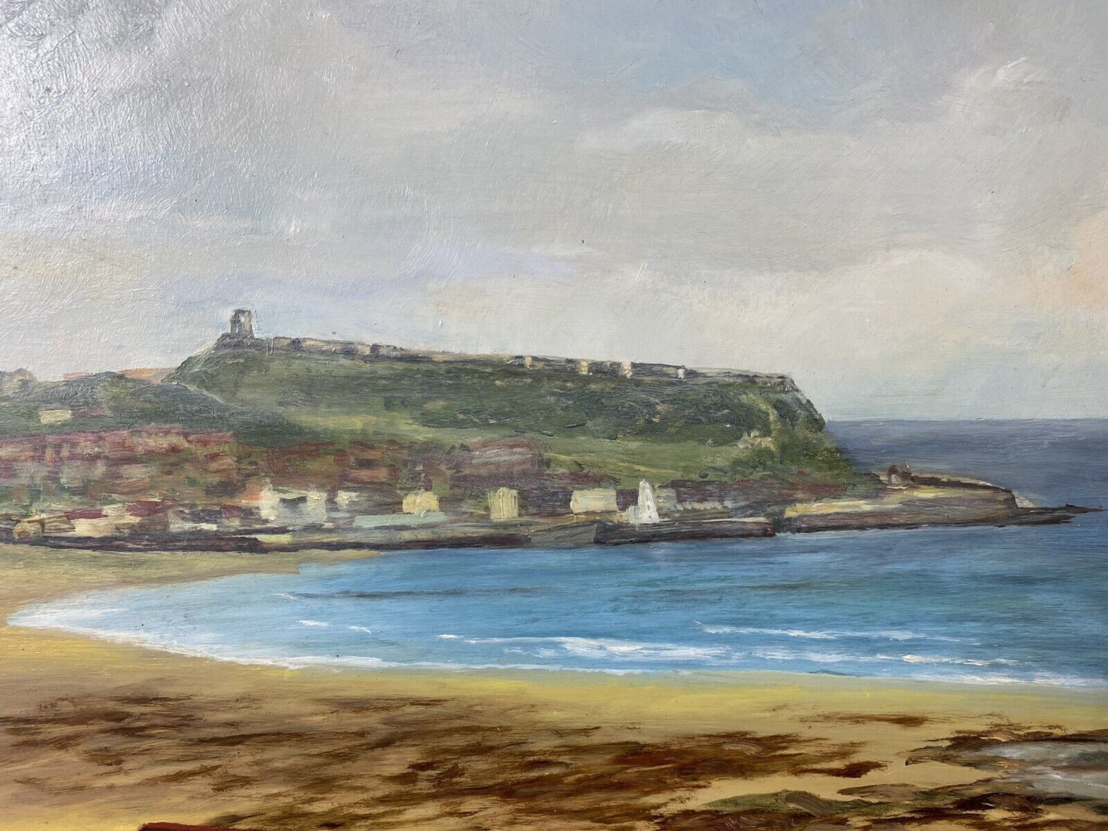 photo furniture Cornish Costal Scape Of Sault Bay Oil On Canvas By Artist Vera Soper