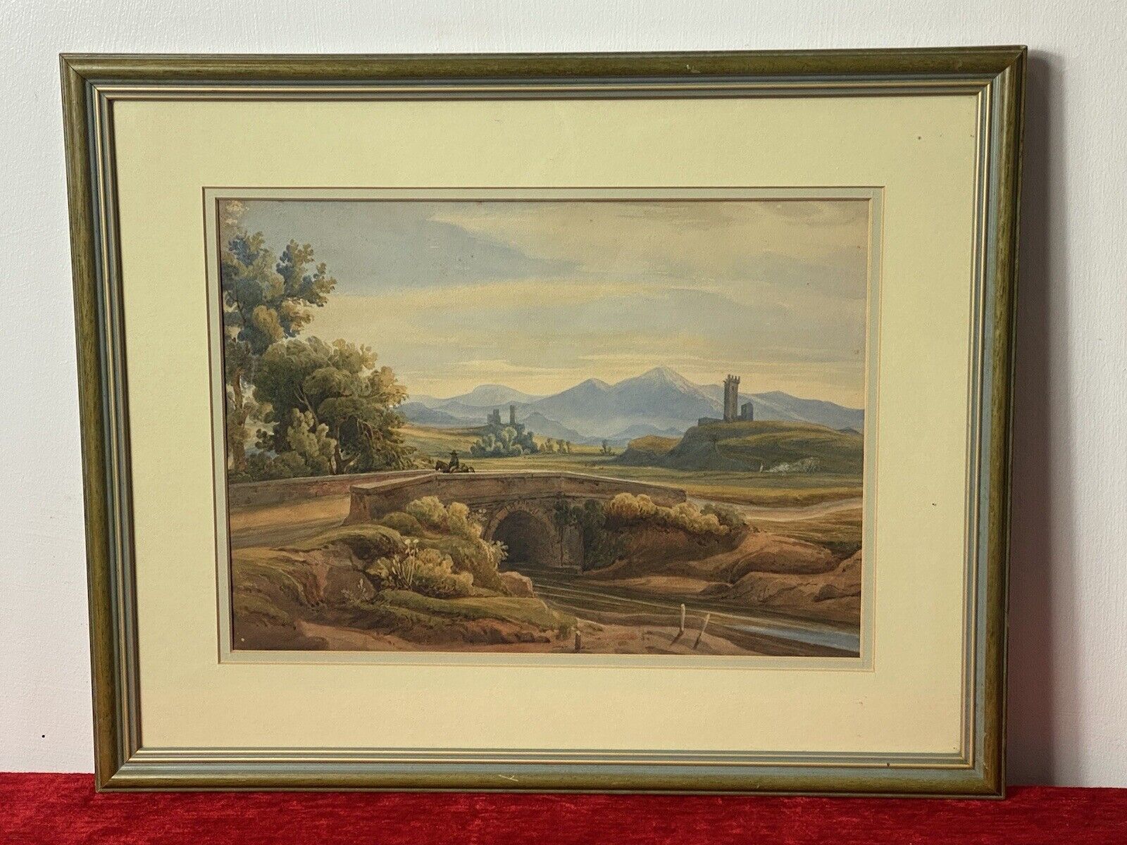 19c Aristocratic Castle Landscape Watercolour Painting By Lady Buetiau Hepburne