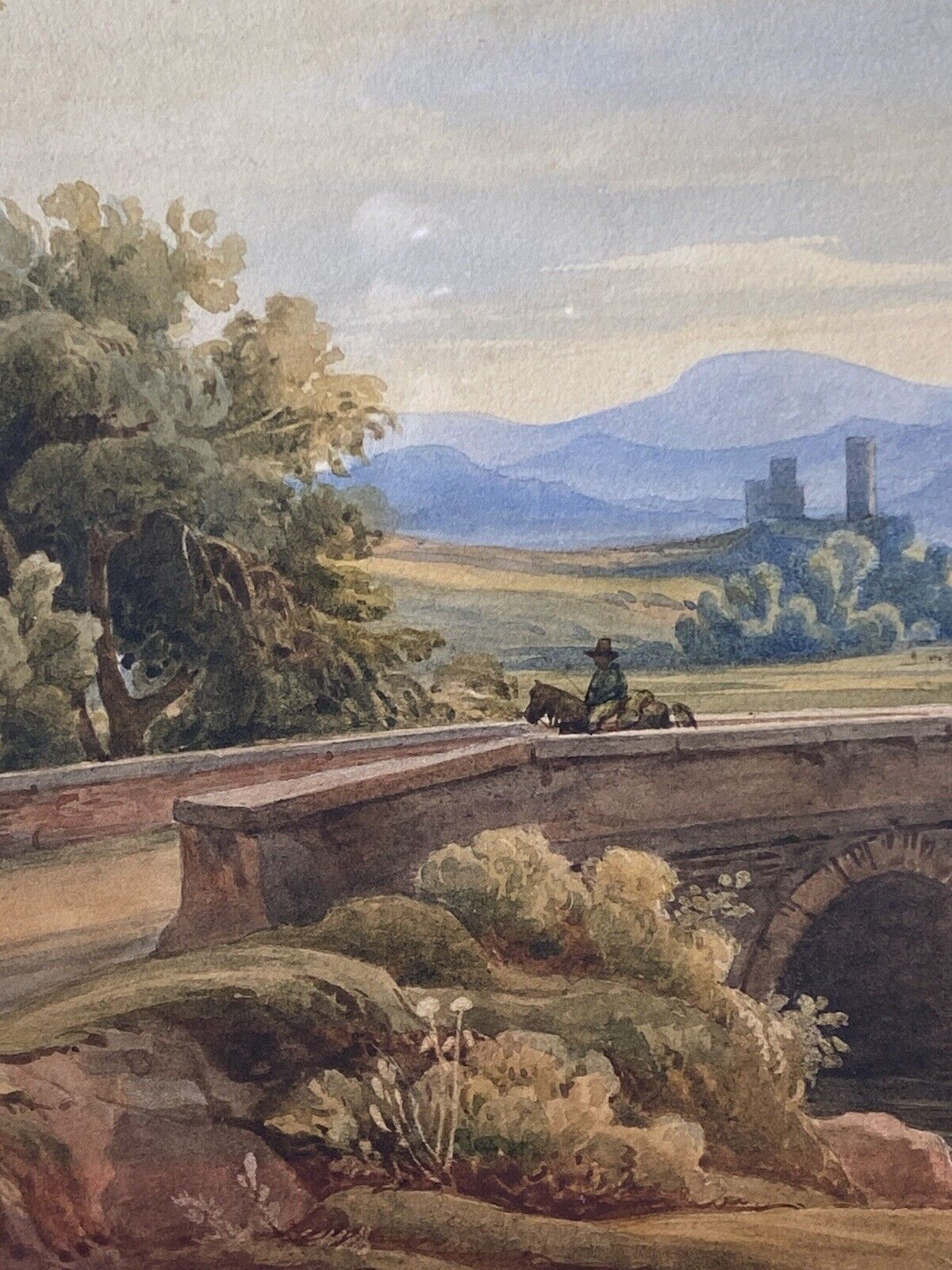 19c Aristocratic Castle Landscape Watercolour Painting By Lady Buetiau Hepburne photo 395.0