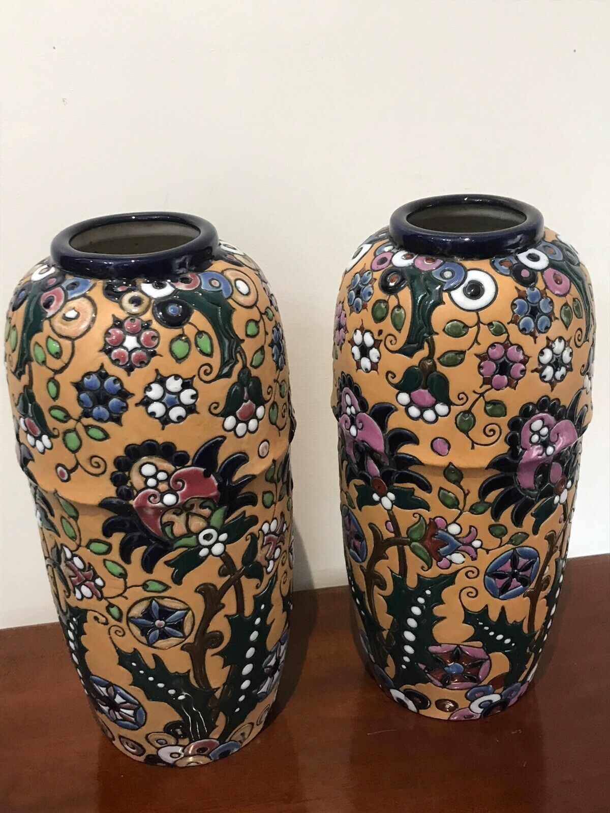 Stunning Pair Of Art Noveau Period Museum Grade Amphora Vases photo 950.0