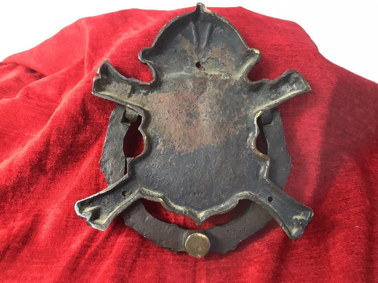 345.0 Fine Antique French 18th Century Bronze Noblemans Door Knocker photo