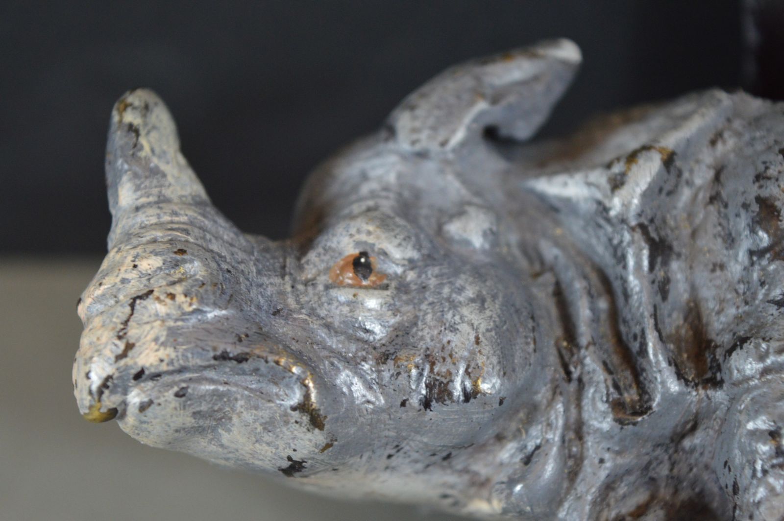 Austrian Cold Painted Bronze Rhinoceros Inkwell,C1910 photo buy