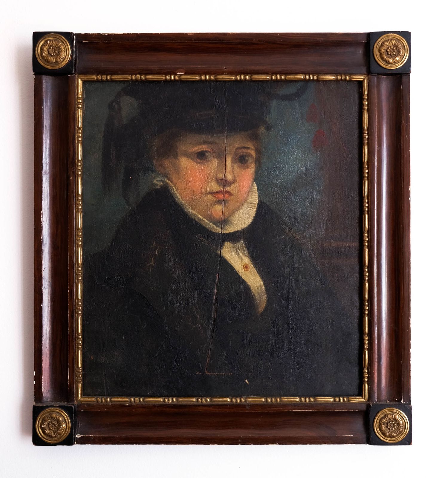 Early 19th Century Portrait Painting, Oil On Board C.1820s