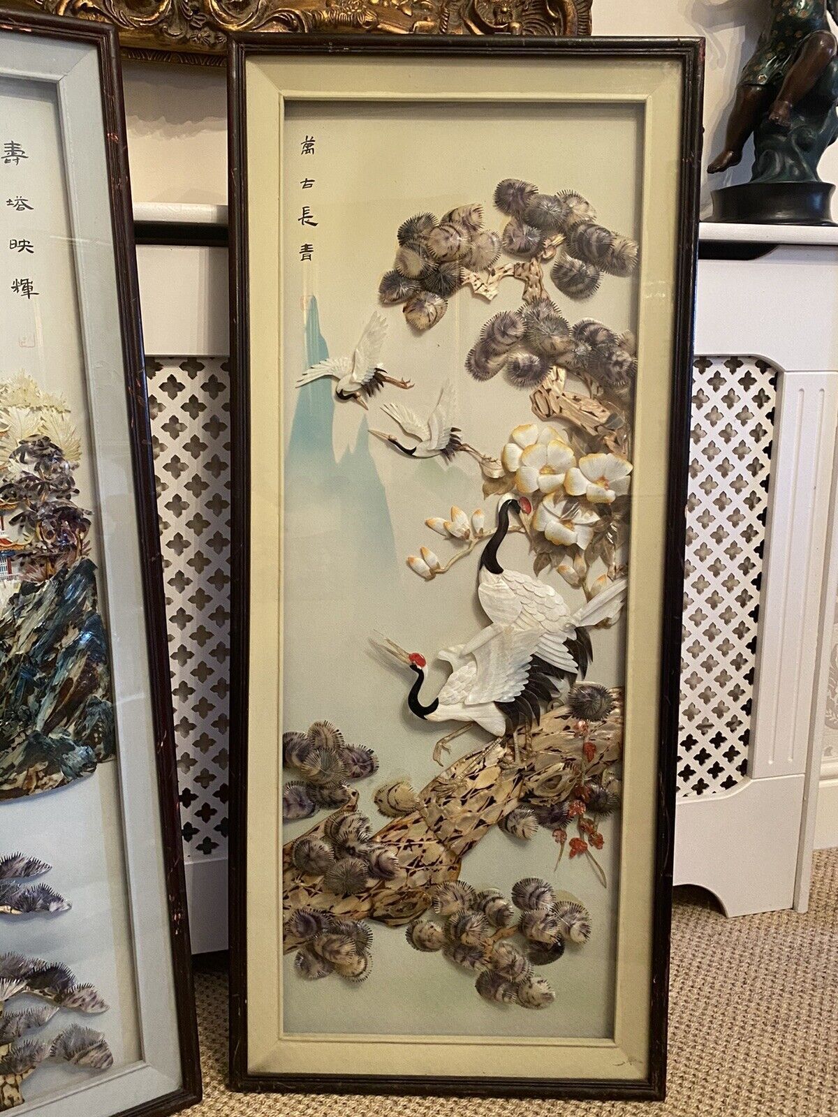 Fine Pair Of Japanese Shibayama Landscape Artworks Framed & Signed By Artist photo vintage
