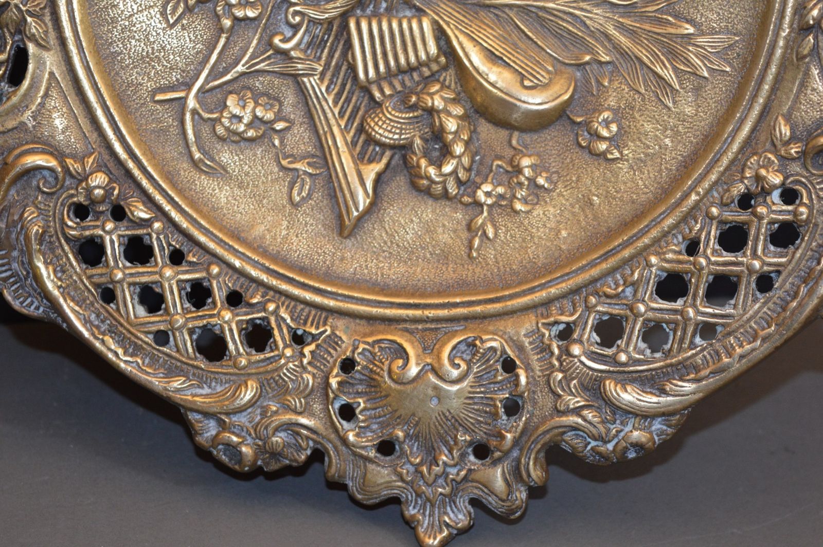 Large (4 Kg ) Bronze Centre Piece/Decorative Plate,C1870 photo vinterior