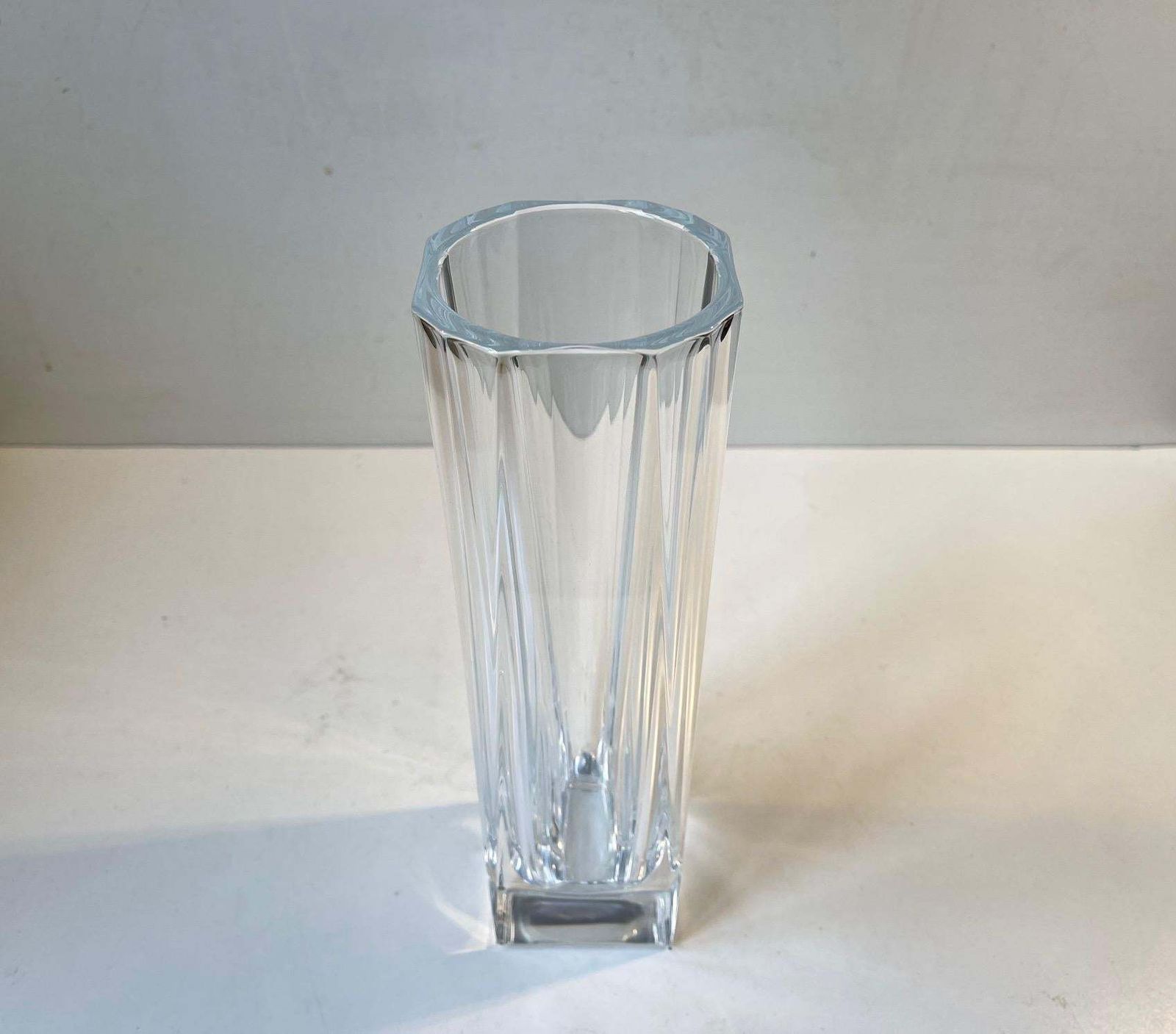 French Art Deco Cut Crystal Vase In The Style Of Daum, 1930s photo furniture
