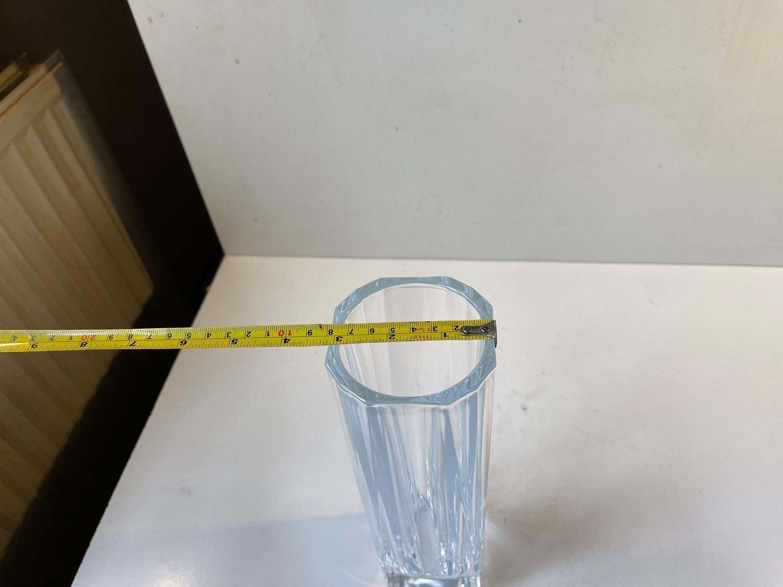 French Art Deco Cut Crystal Vase In The Style Of Daum, 1930s photo vinterior