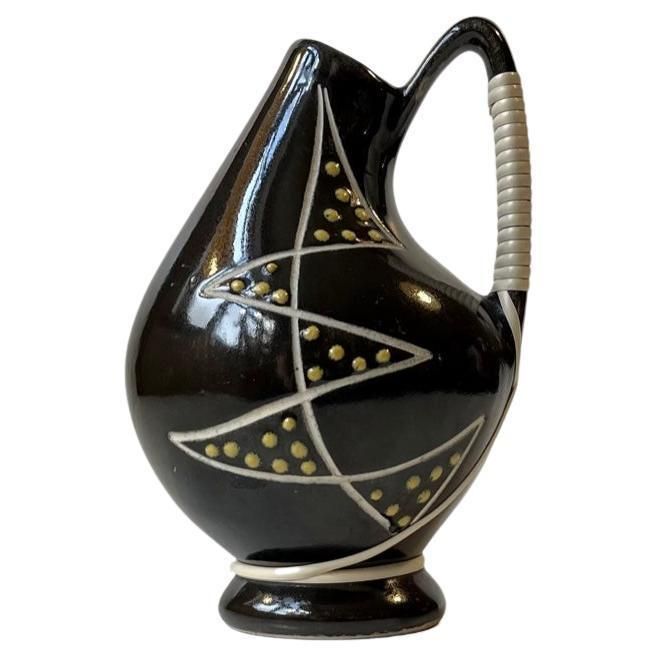 Søholm Danish Modernist Ceramic Vase In Black Glaze, 1950s photo vinterior