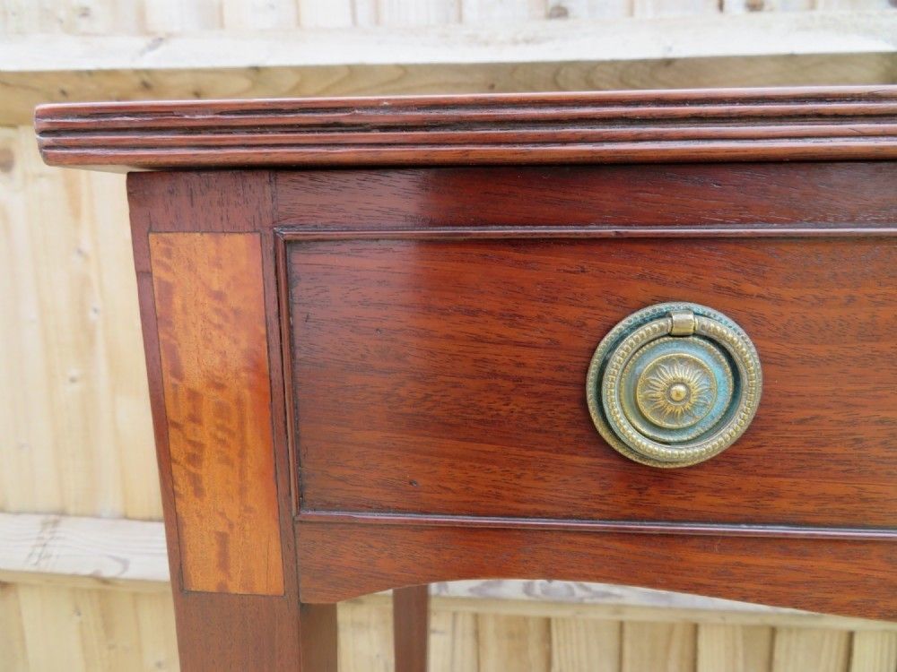 Furniture A Very Elegant Early 19th Century Mahogany & Satinwood Inlaid Side Lamp Writing Table photo