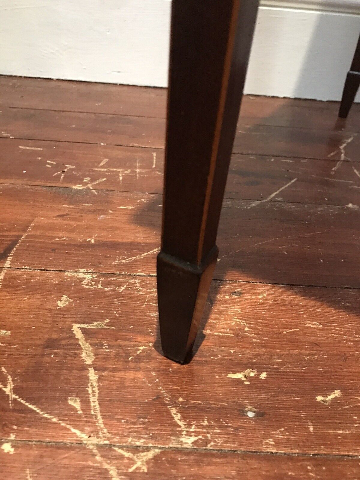 photo for sale Period Antique Sheraton Style Side Table With Drawer And Tapered Legs