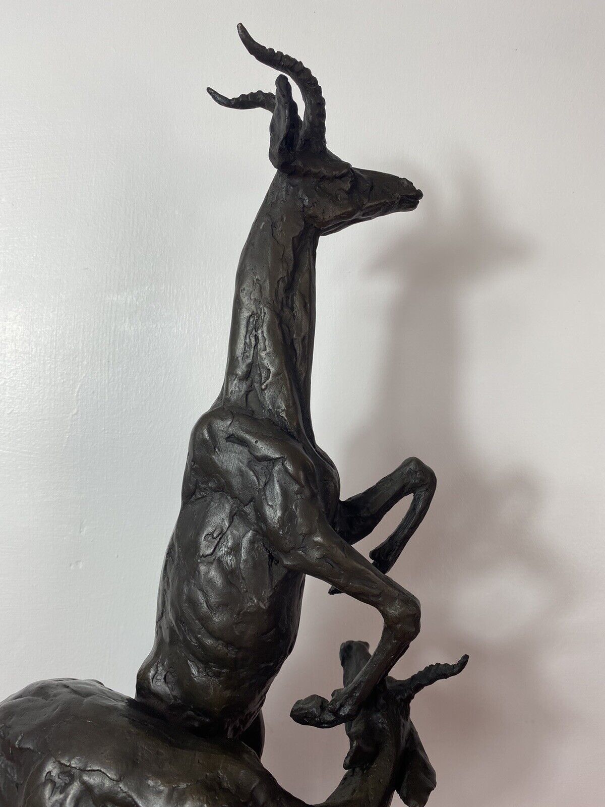 Fine Bronze Centrepiece Sculpture Of Gazelle & Impala On Marble Plinth Signed photo buy