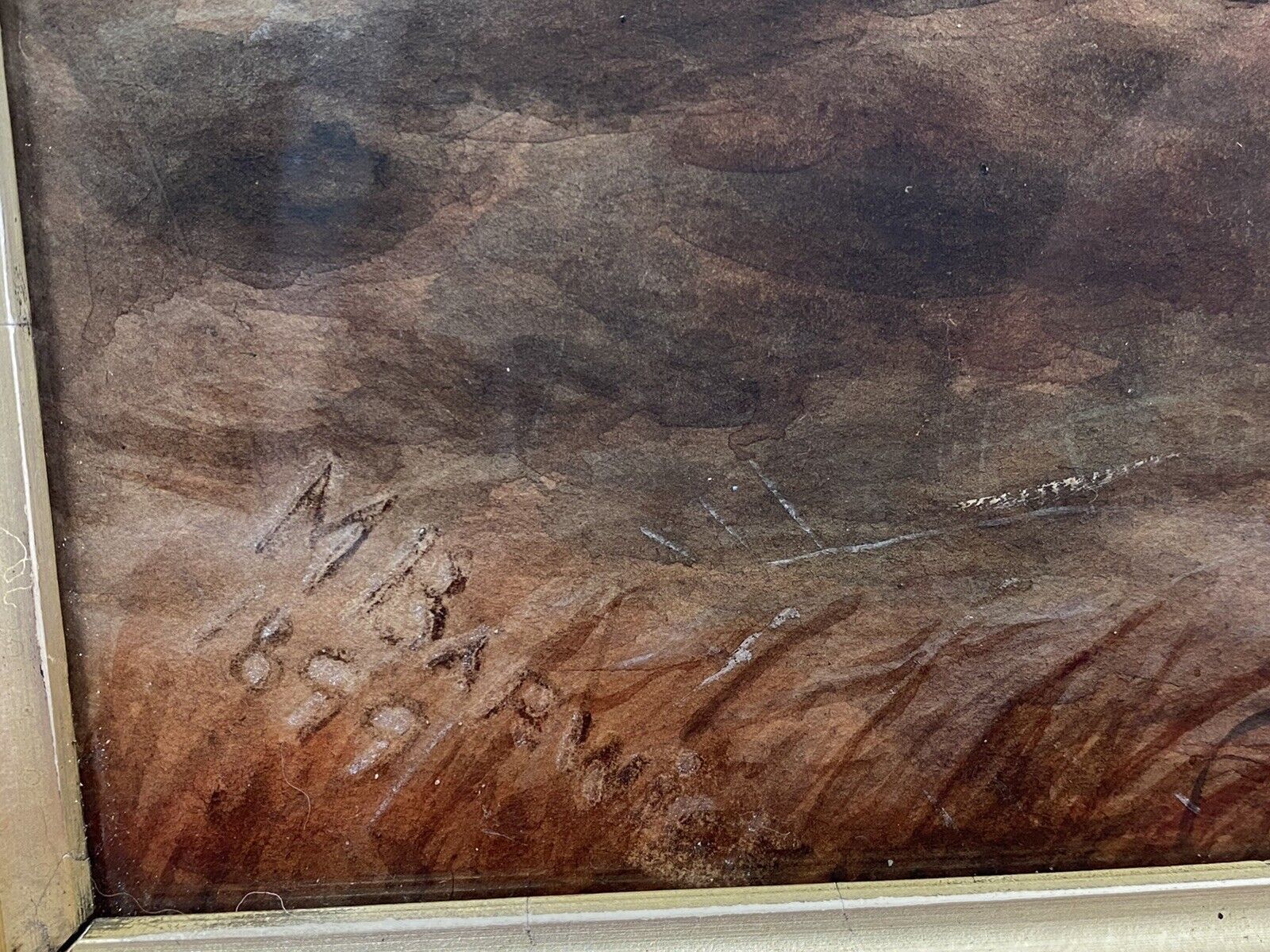 photo for sale 19th Century Scottish School Watercolour Of Highland Oxen With Plough Signed