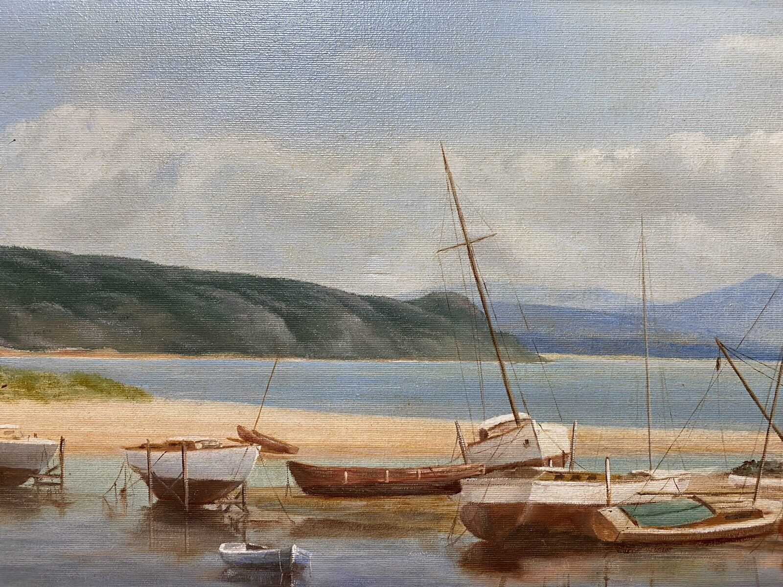 Sailing Boats In The Bay During Low Tide Oil On Canvas By James Horne photo Art
