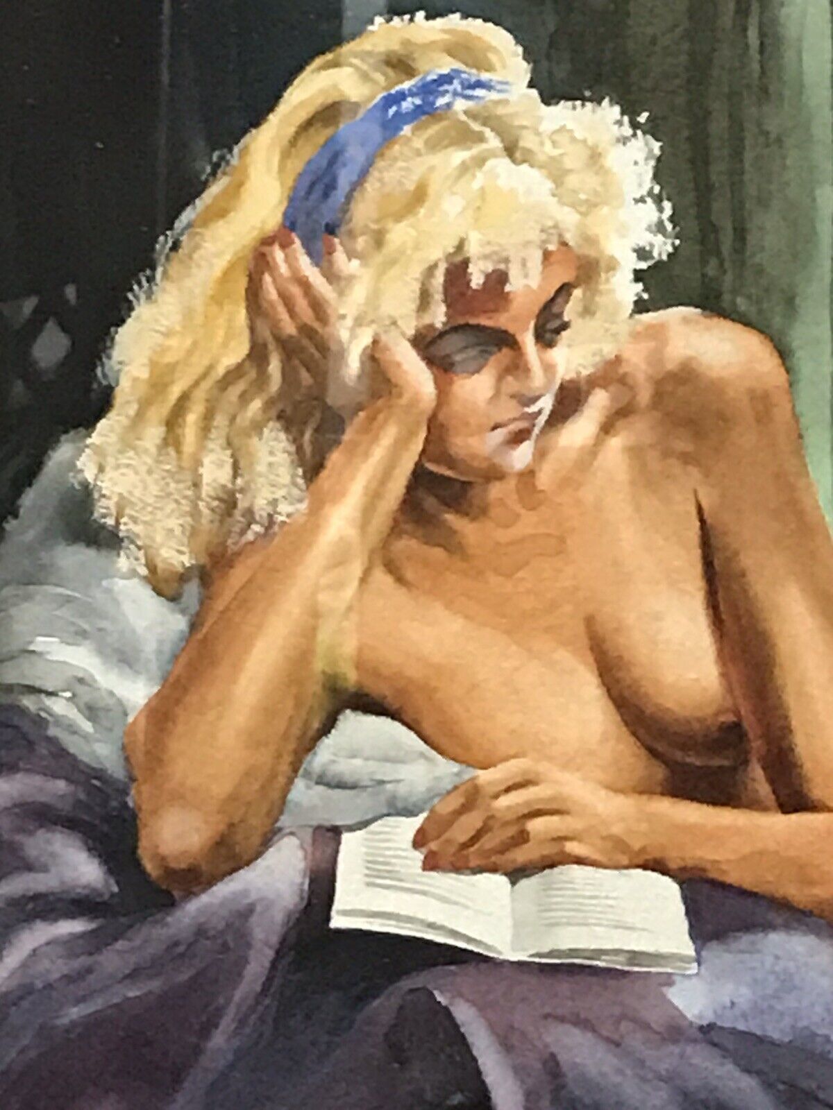 photo furniture Original Reclining Nude Lady Watercolour By Contemporary Artist Malcolm Morris