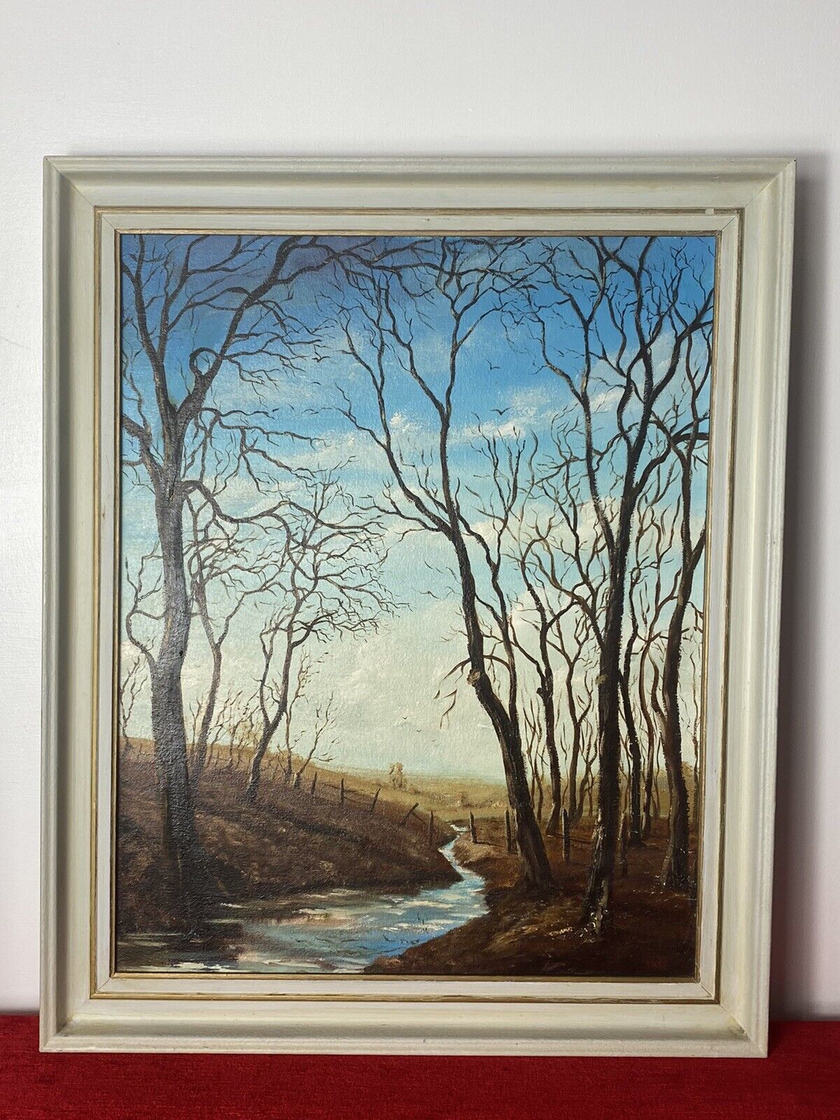 20th Century Winter Landscape Oil Artwork Titled 'Sun In December' J K Witton photo furniture
