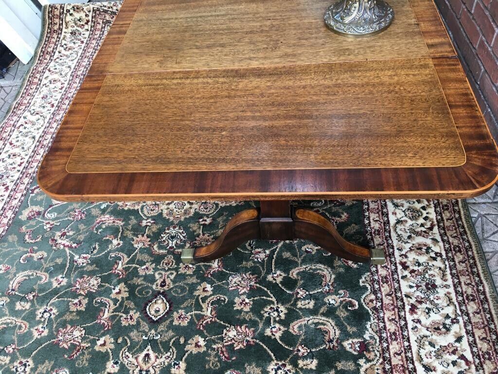 Period Fine Antique George III 1760 Red Walnut & Herringbone Inlay Sofa Table photo vintage