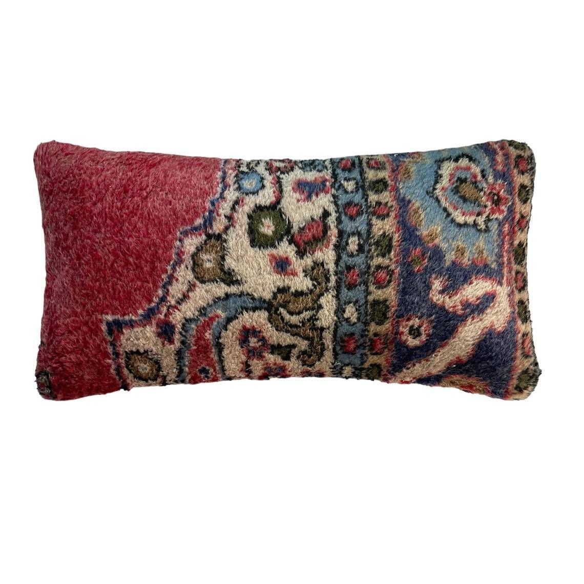 12'' X 24'' Vintage Hand Made Rug Cushion Cover, 30 X 60 Cm Decorative Rug Pillow Cover, Large Vintage Turkish Rug Cushion Cover photo buy