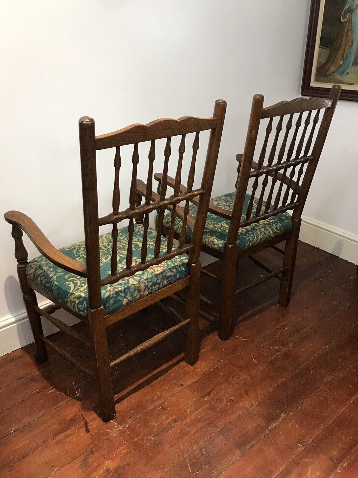 photo furniture Fine Pair Victorian Spindle Back Clun Country Armchairs