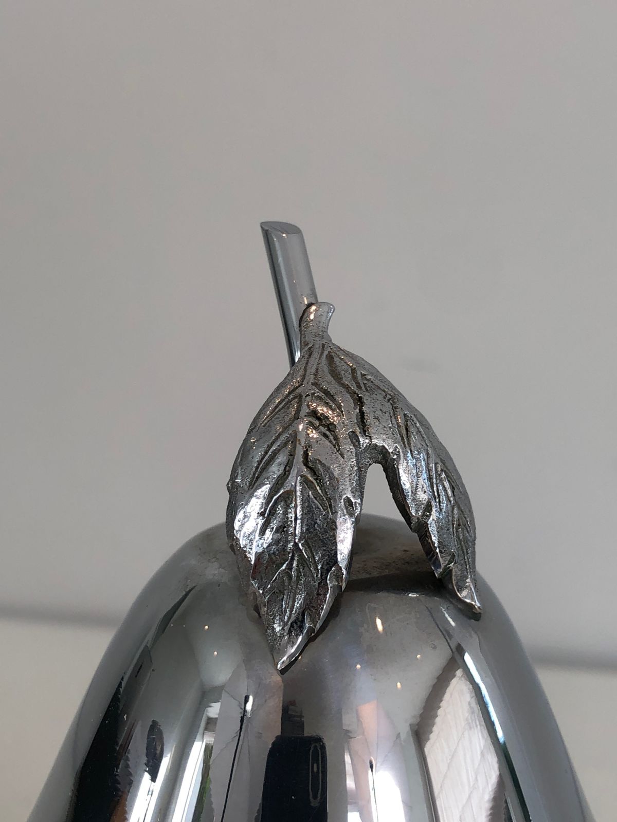 Home Decor Pear Shaped Liquor Cellar In Silver Metal And Smoked Glass. French Work. Around 1970 photo