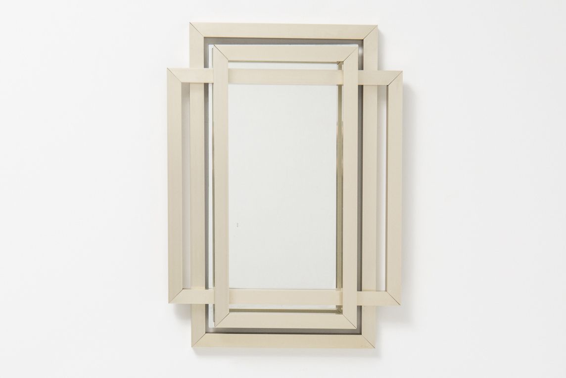 Sculptural Mirror In Brass, Philippe Jean, 1970's, France photo furniture