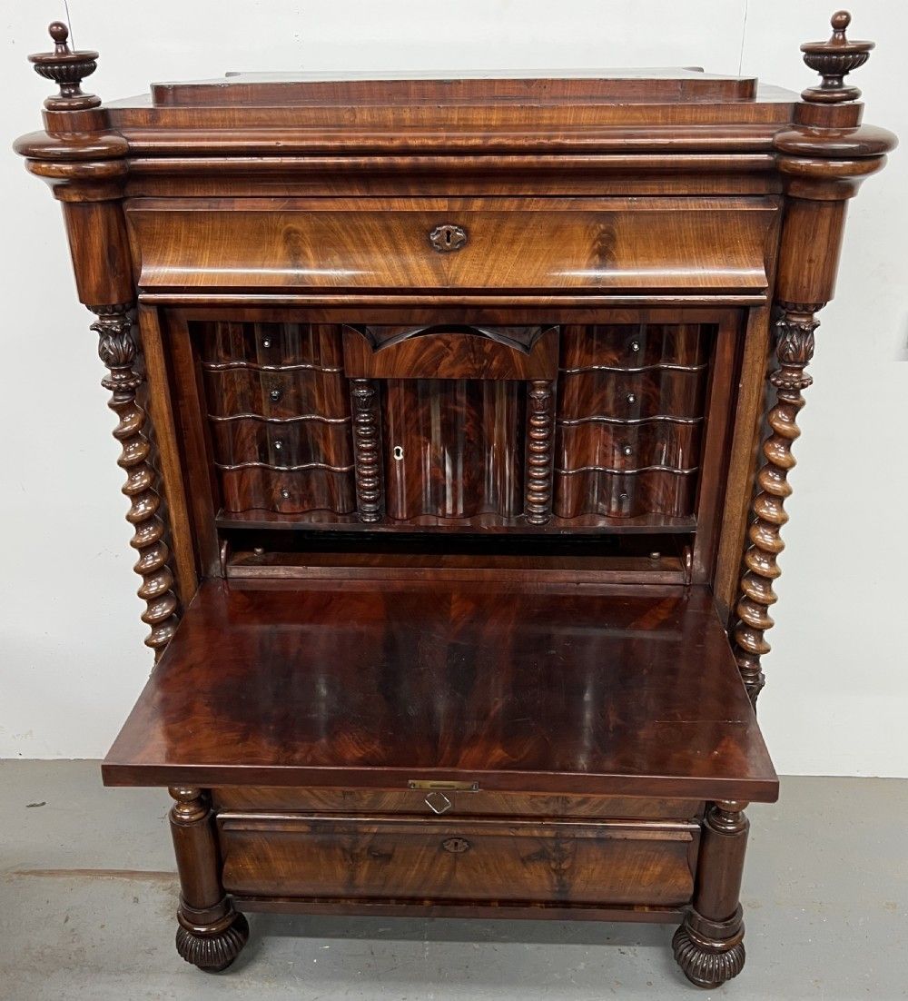 Superb Biedermeier Mahogany Abattant Secretaire photo for sale