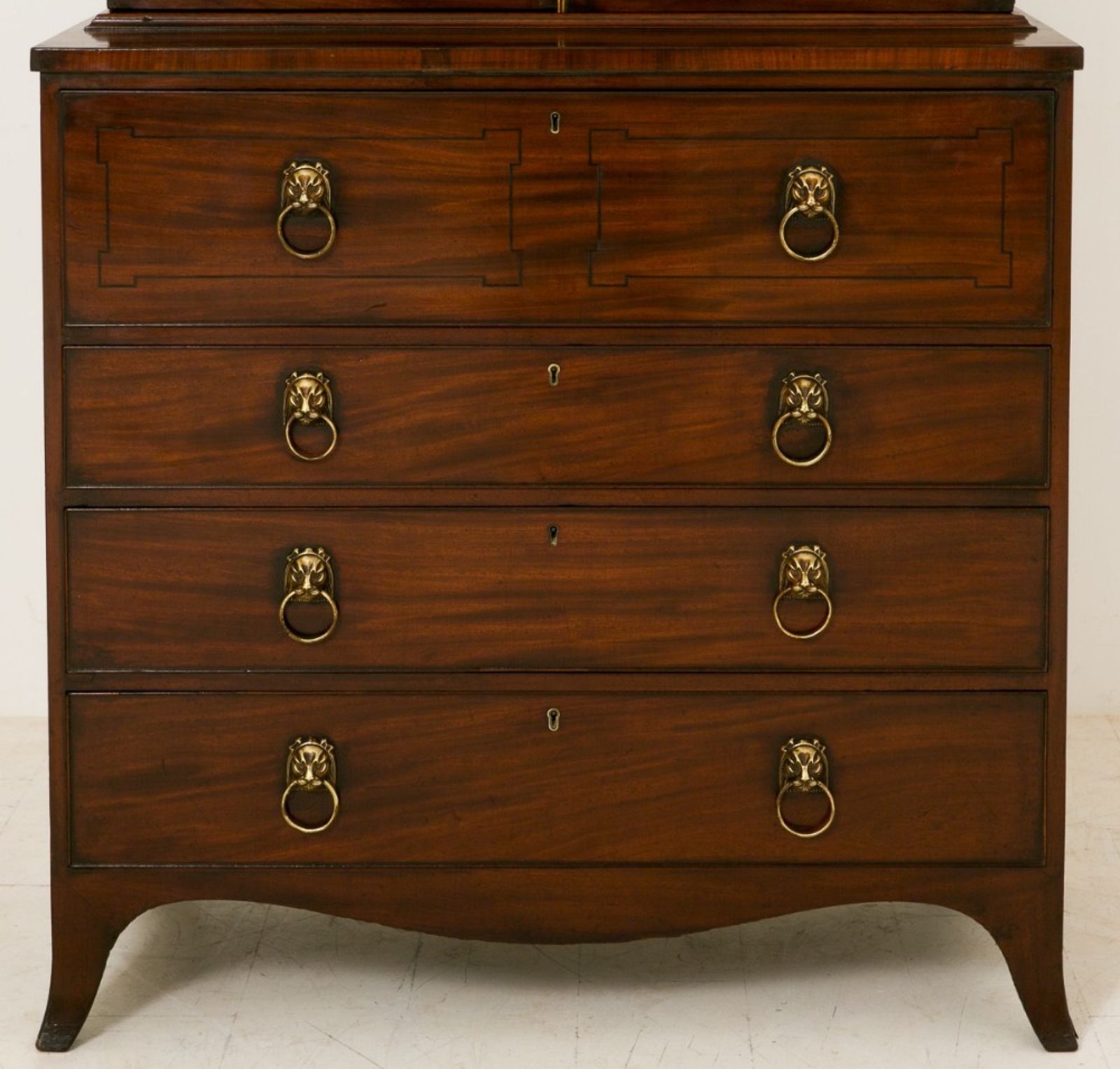 Regency Mahogany Secretaire Bookcase Desk Cabinet 1800 photo 3300.0