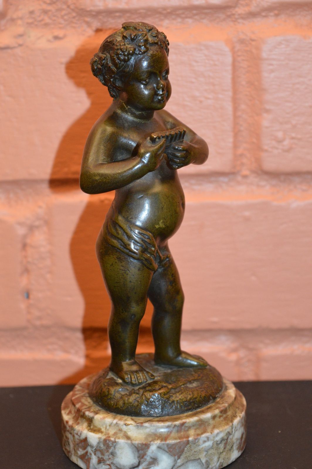 Grand Tour Bronze Cupid Statue Signed Clodion, C1800 photo 895.0