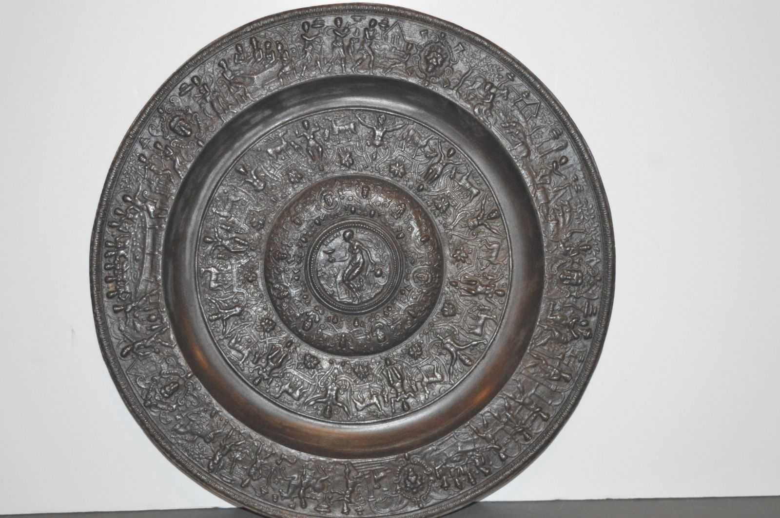 Large Bronze Plate, Grand Tour Piece, Classical Decoration, C 1870