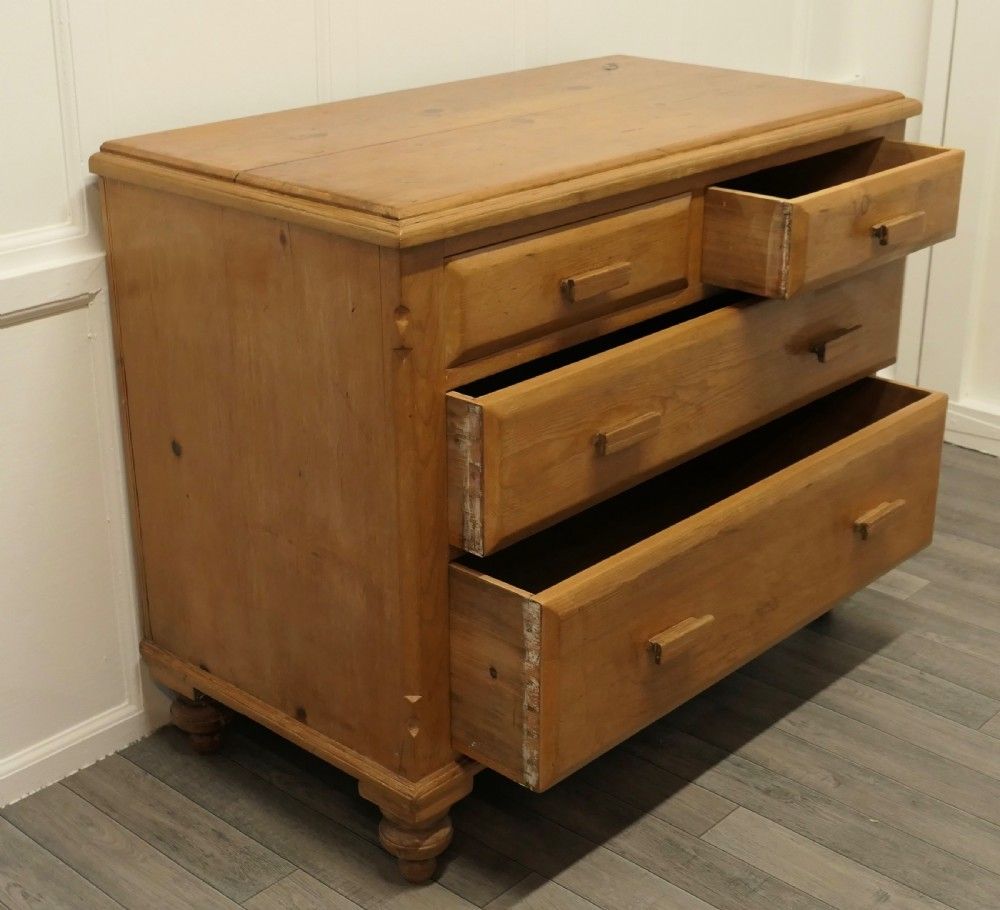 Victorian Stripped Pine Chest Of Drawers photo 594.0
