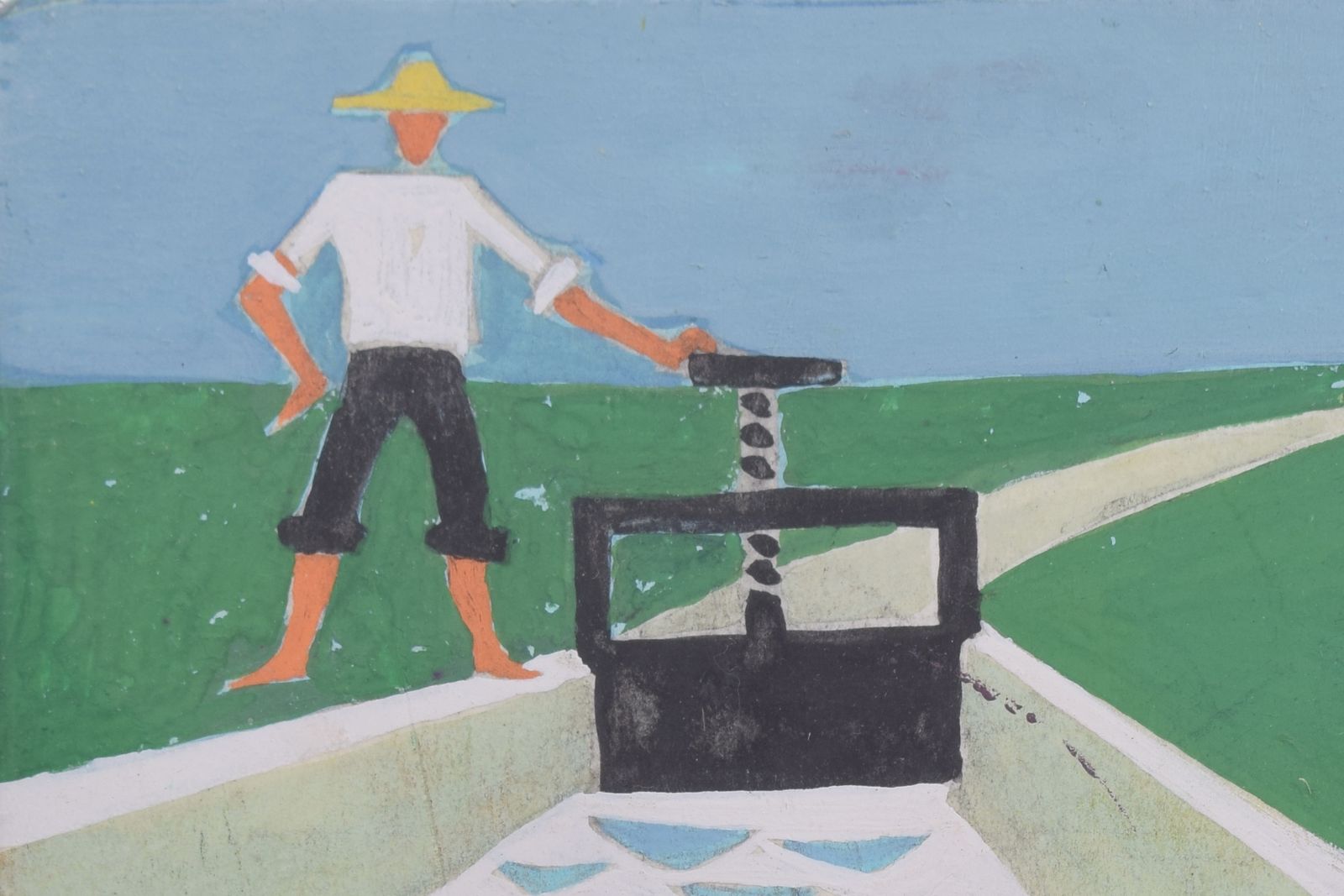 Soviet Union Socialist Irrigation Bulgarian Propaganda Poster Design (Circa 1950s) photo furniture